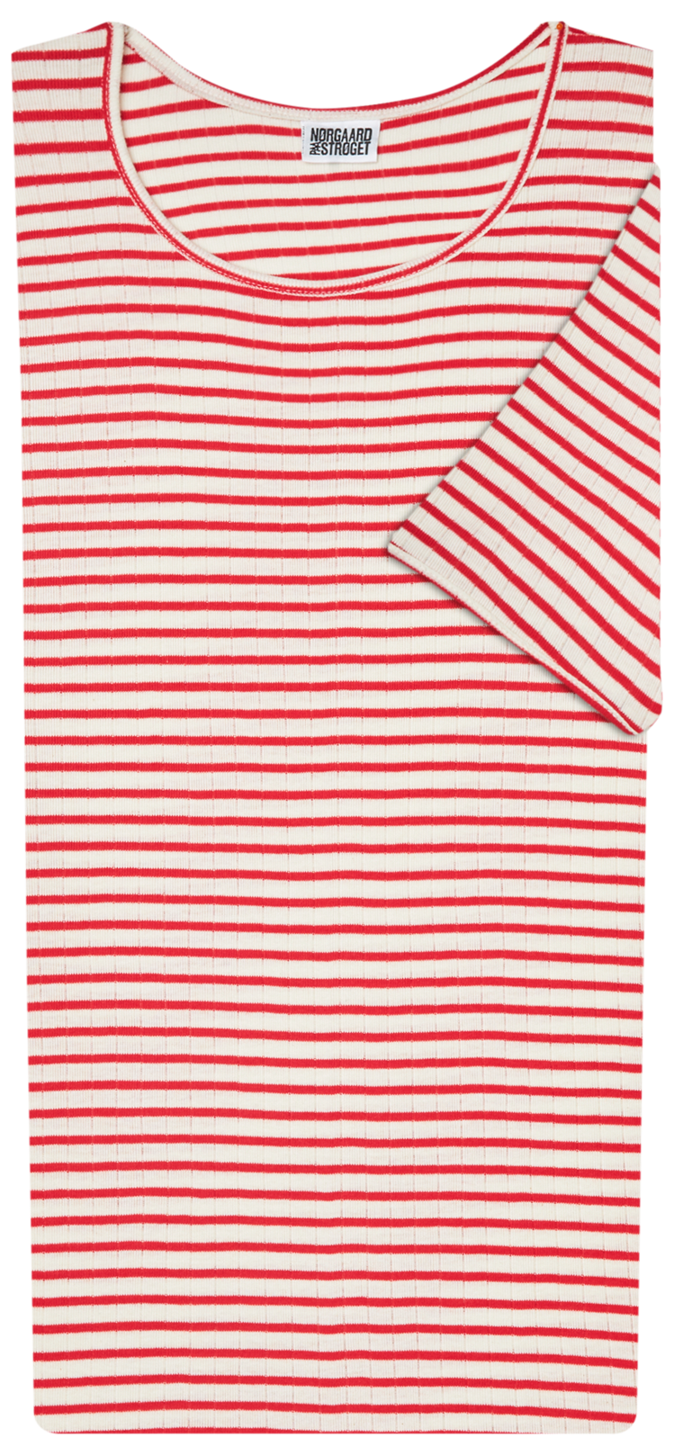 101 Short Sleeve NPS Stripes, Ecru/Red