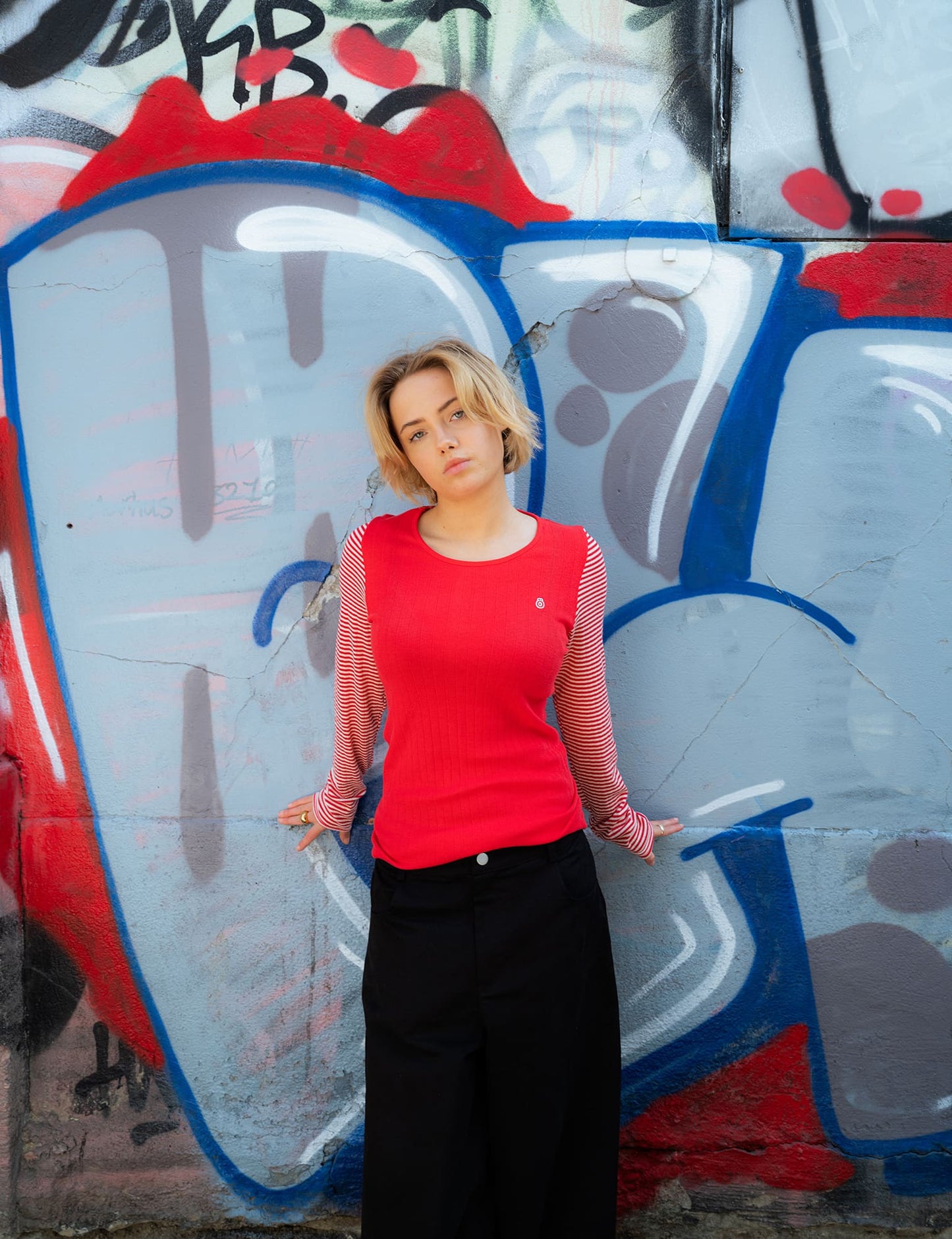 NPS Öhouse Cropped Tee, Red/Ecru