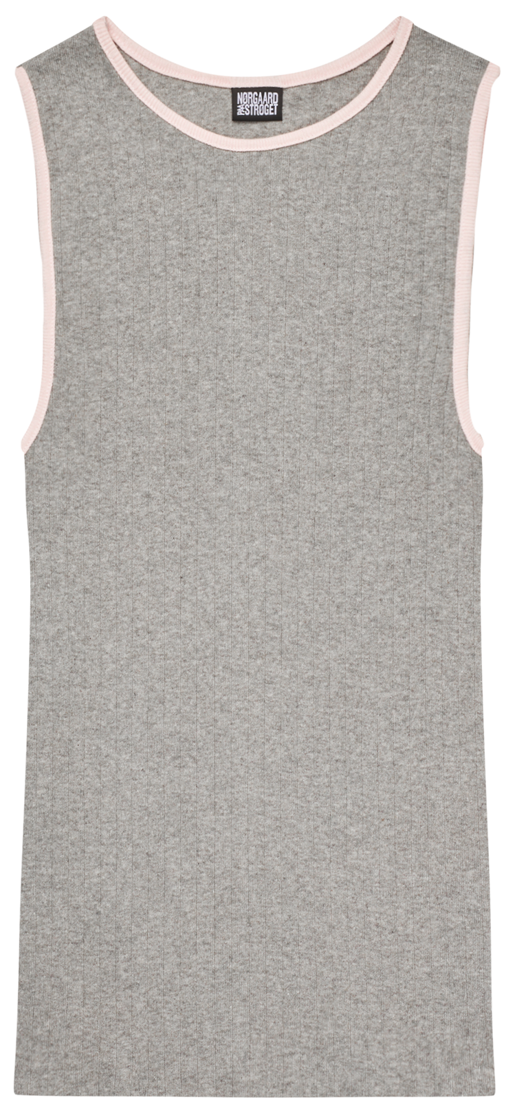 NPS Tank Top Kontrast, Dk Grey Mel/Strawberry