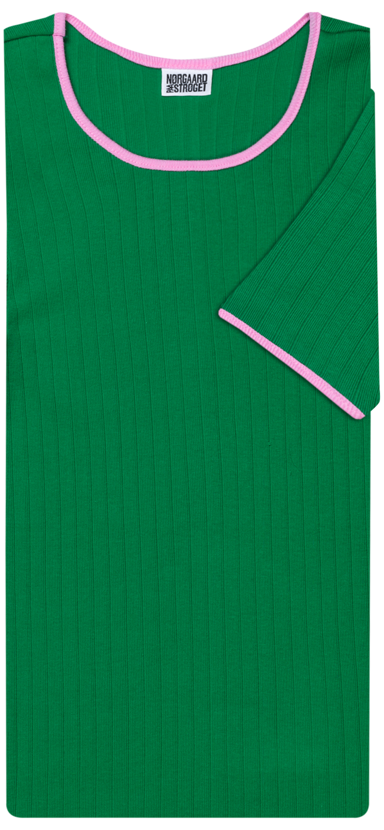 101 Short Sleeve Kontrast, Green/Light Pink