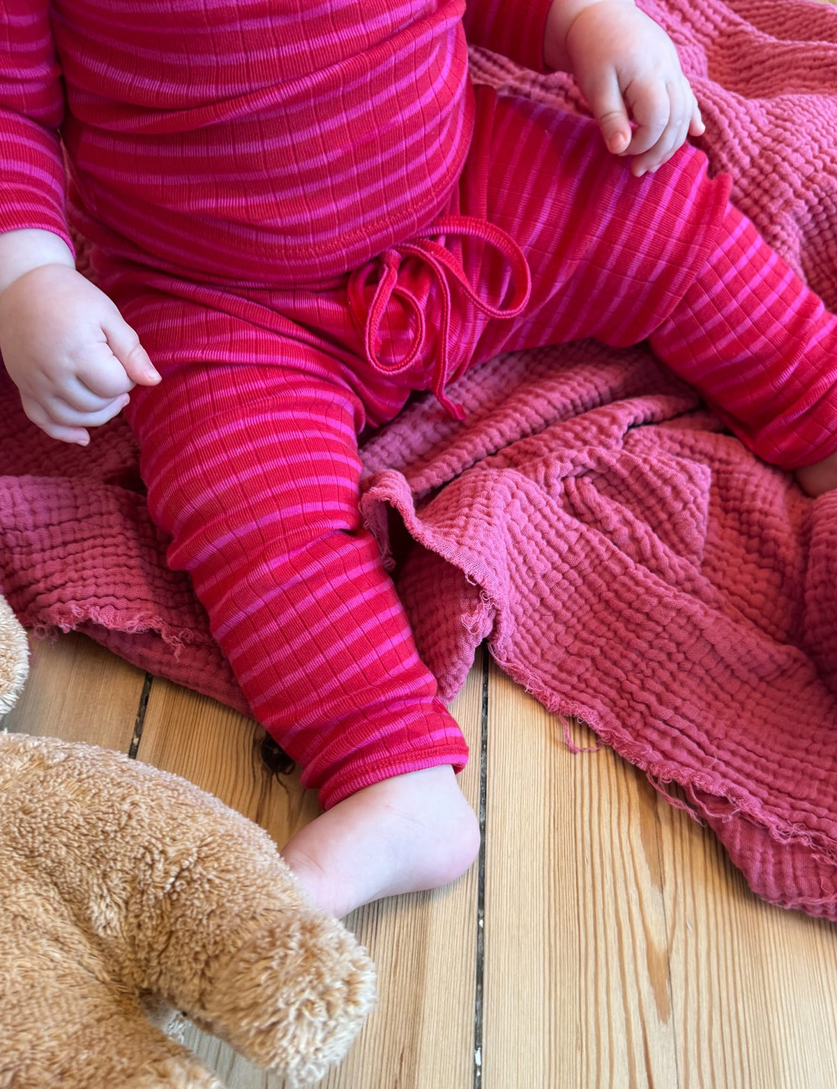 NPS Baby Pants To Tie NPS Stripes, Red/Chock