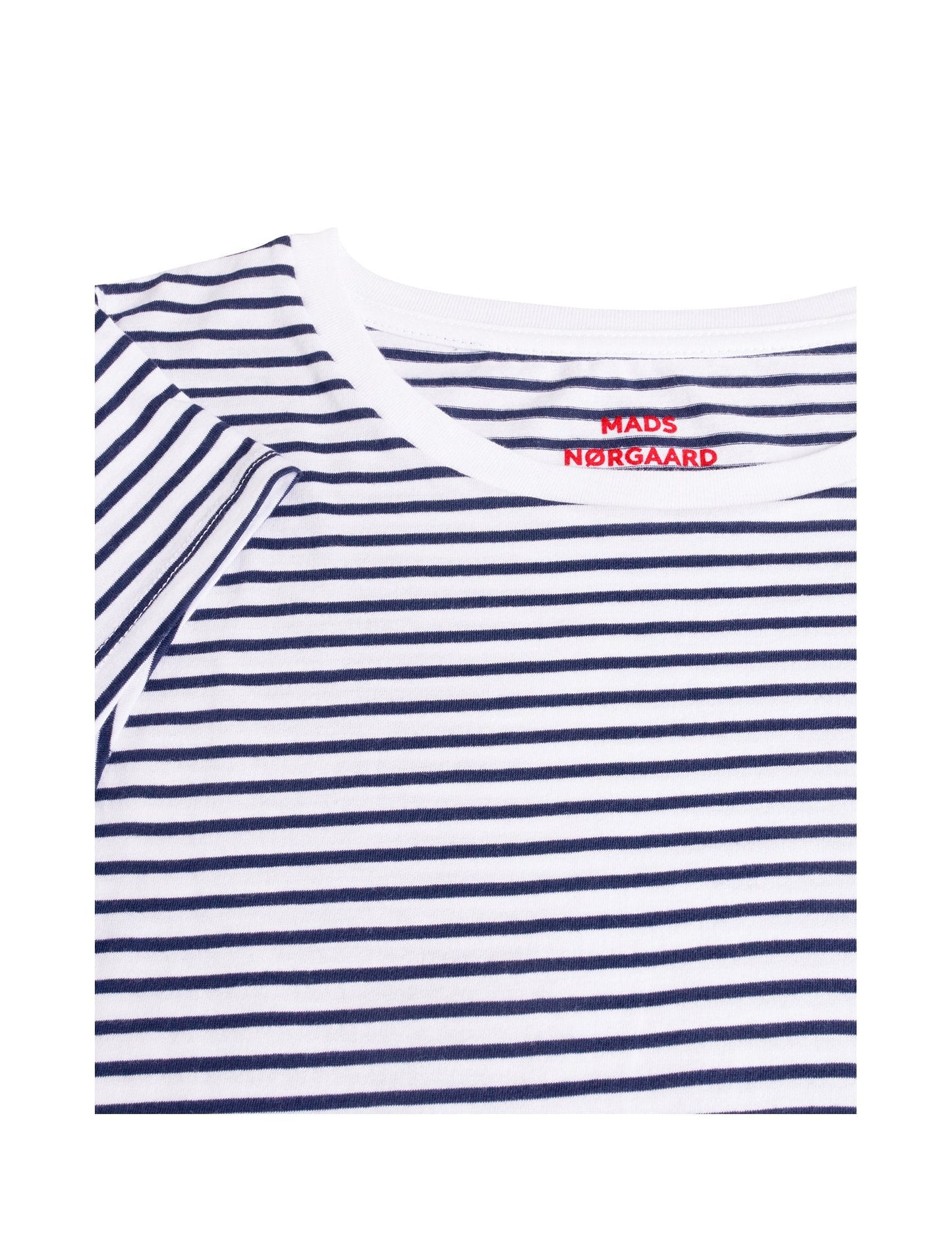 Fine Jersey Stripe Teasy Tee FAV, White/Navy