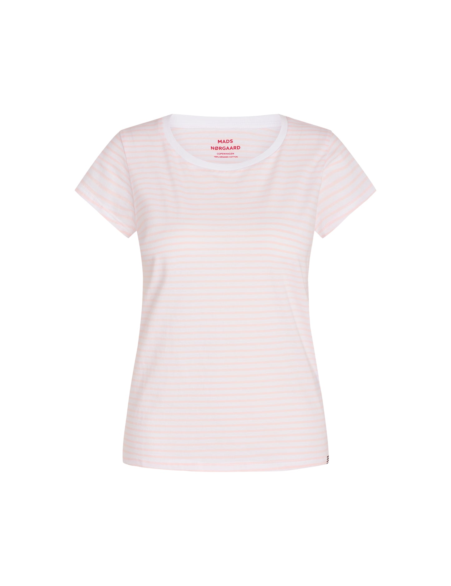 Fine Jersey Stripe Teasy Tee FAV, Blushing Bride/Briliant White