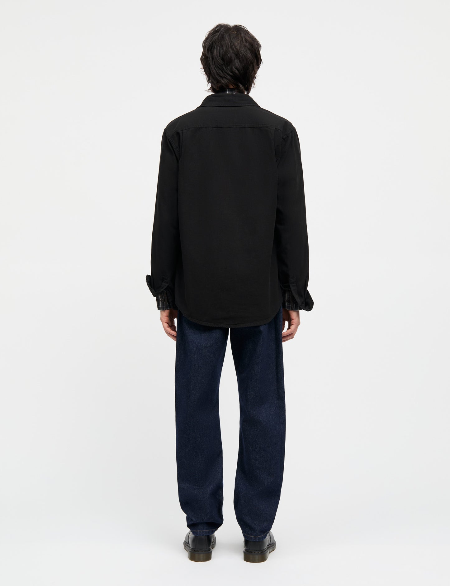 Dyed Canvas Skyler Shirt, Black