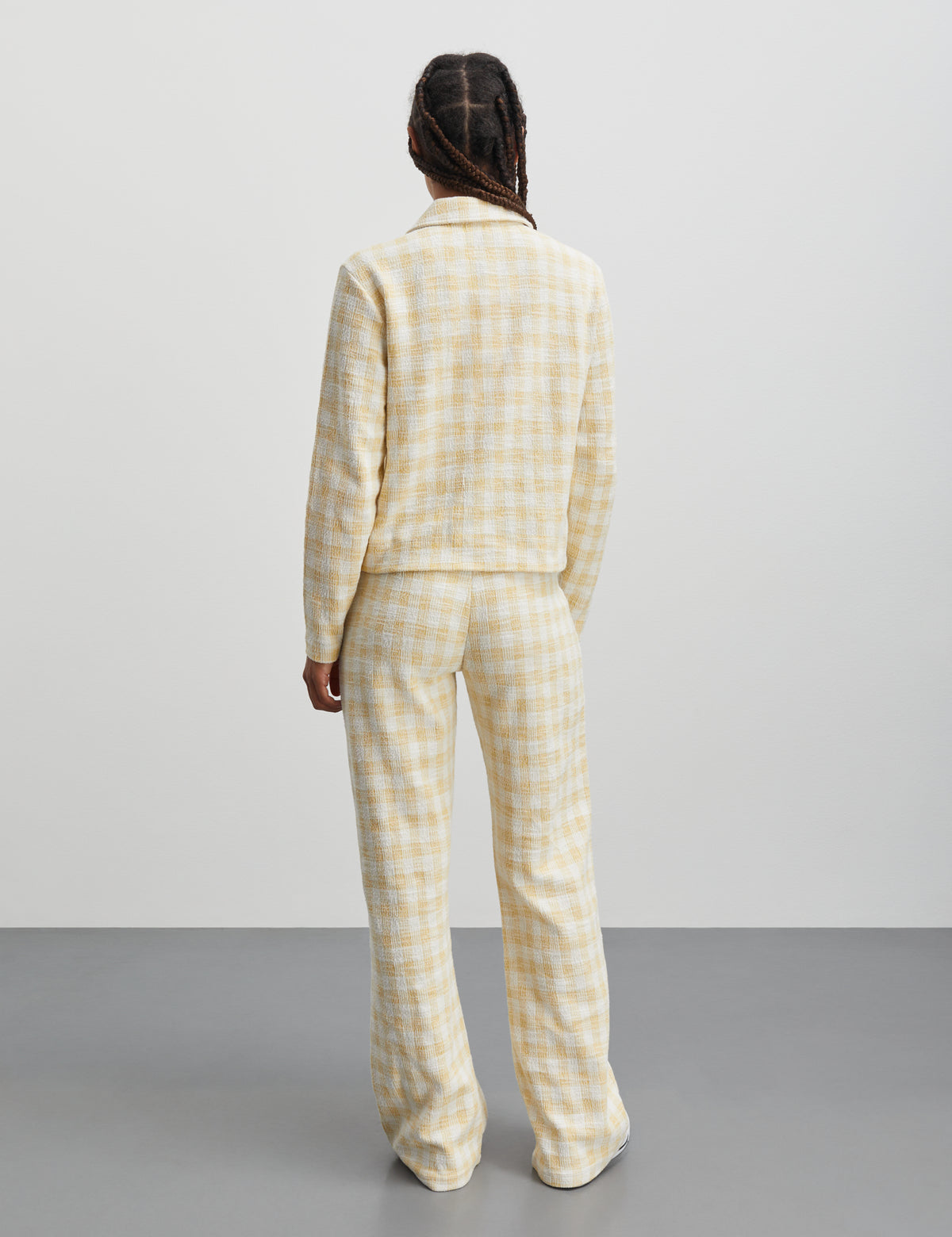 Boucle Jersey Pirla Pants, Misted Yellow/White Alyssum