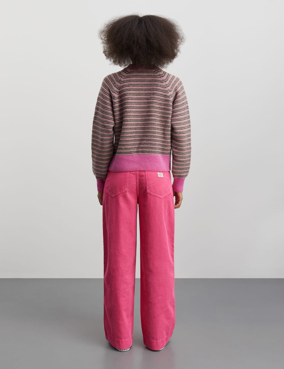 Stripey Martha Sweater, Carmine Rose Mix