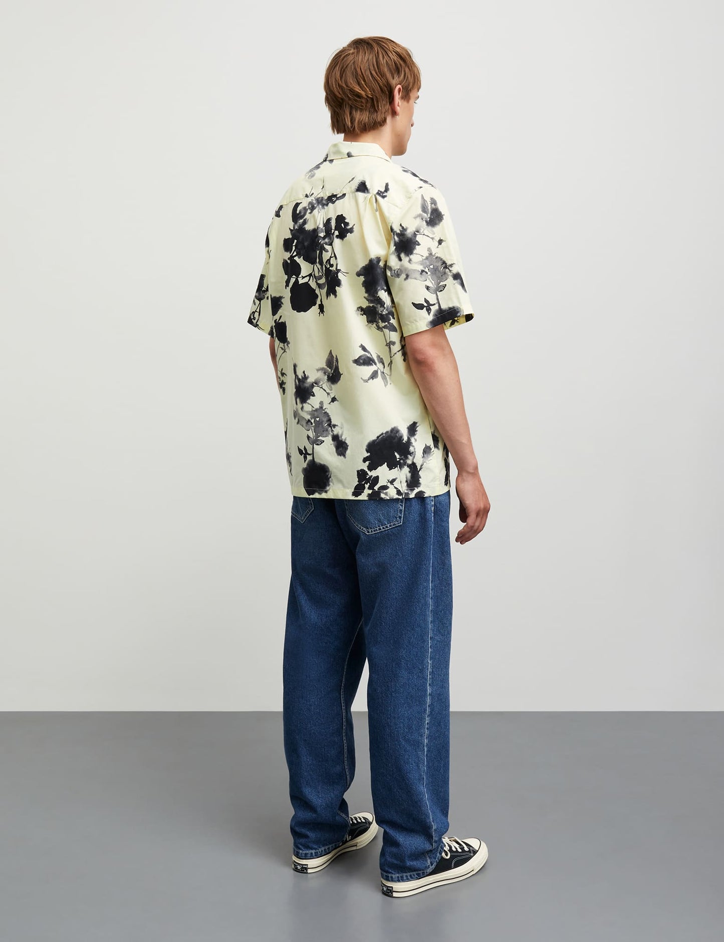 Prime Cotton Poplin Kenji AOP Shirt SS, Tender Yellow