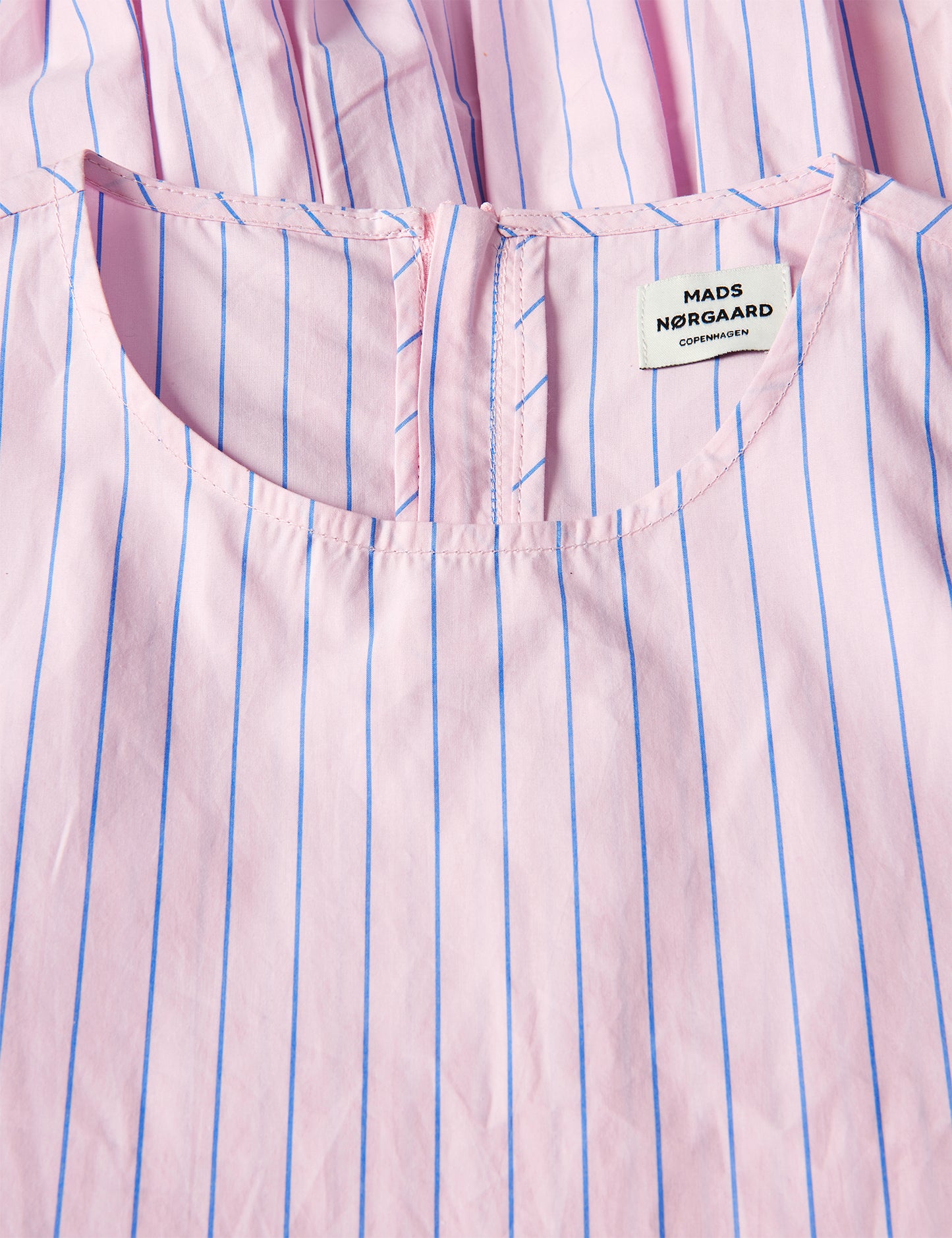 Crisp Poplin Drastina Dress, Pinstripe/Parfait Pink