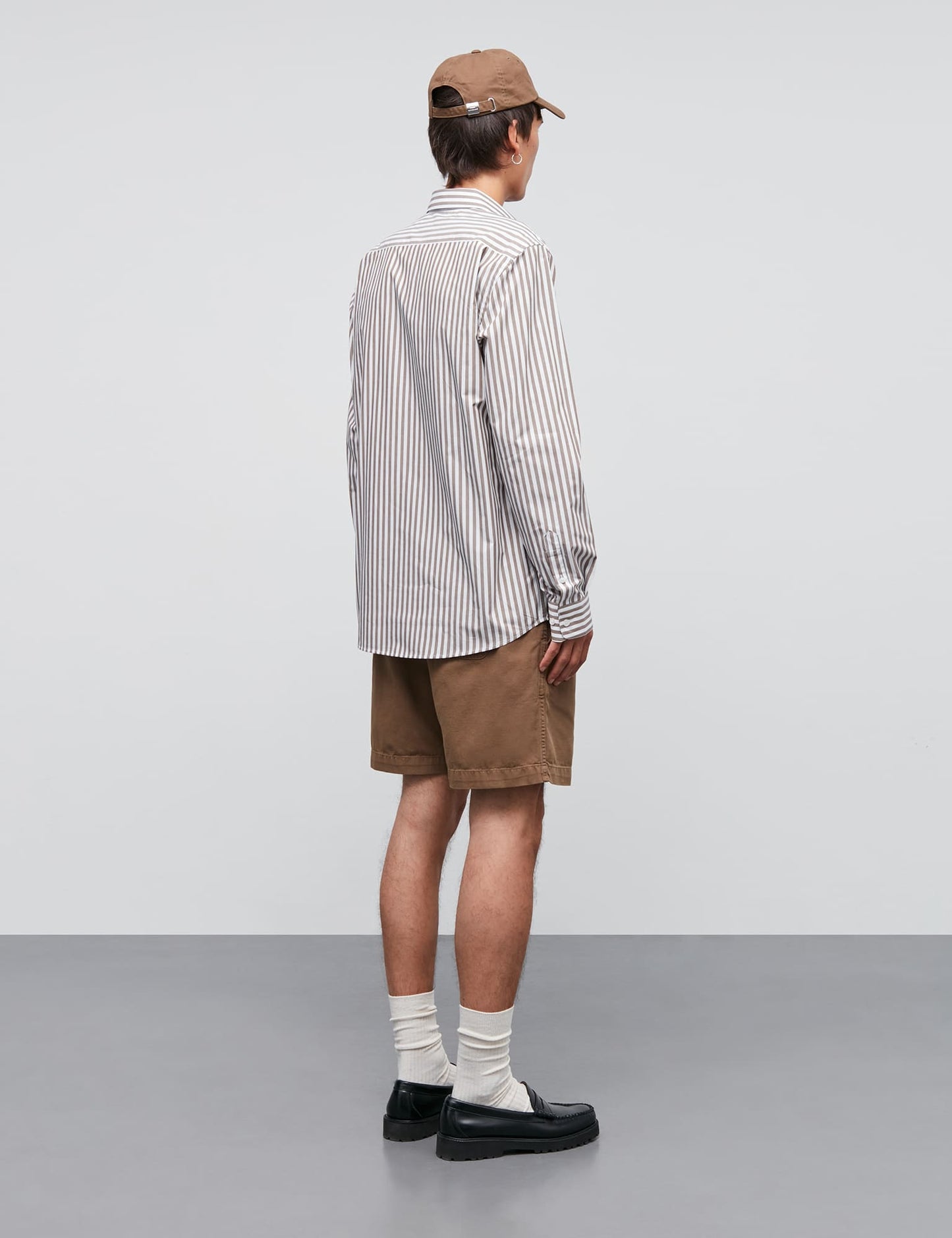 Prime Cotton Poplin Sune Shirt, Kangaroo/White