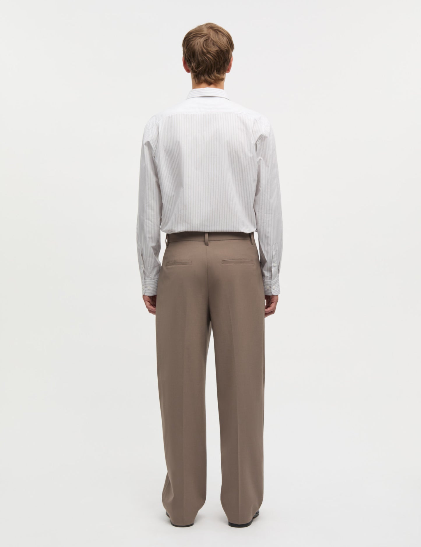 Prime Cotton Poplin Sune Shirt, Walnut Stripe