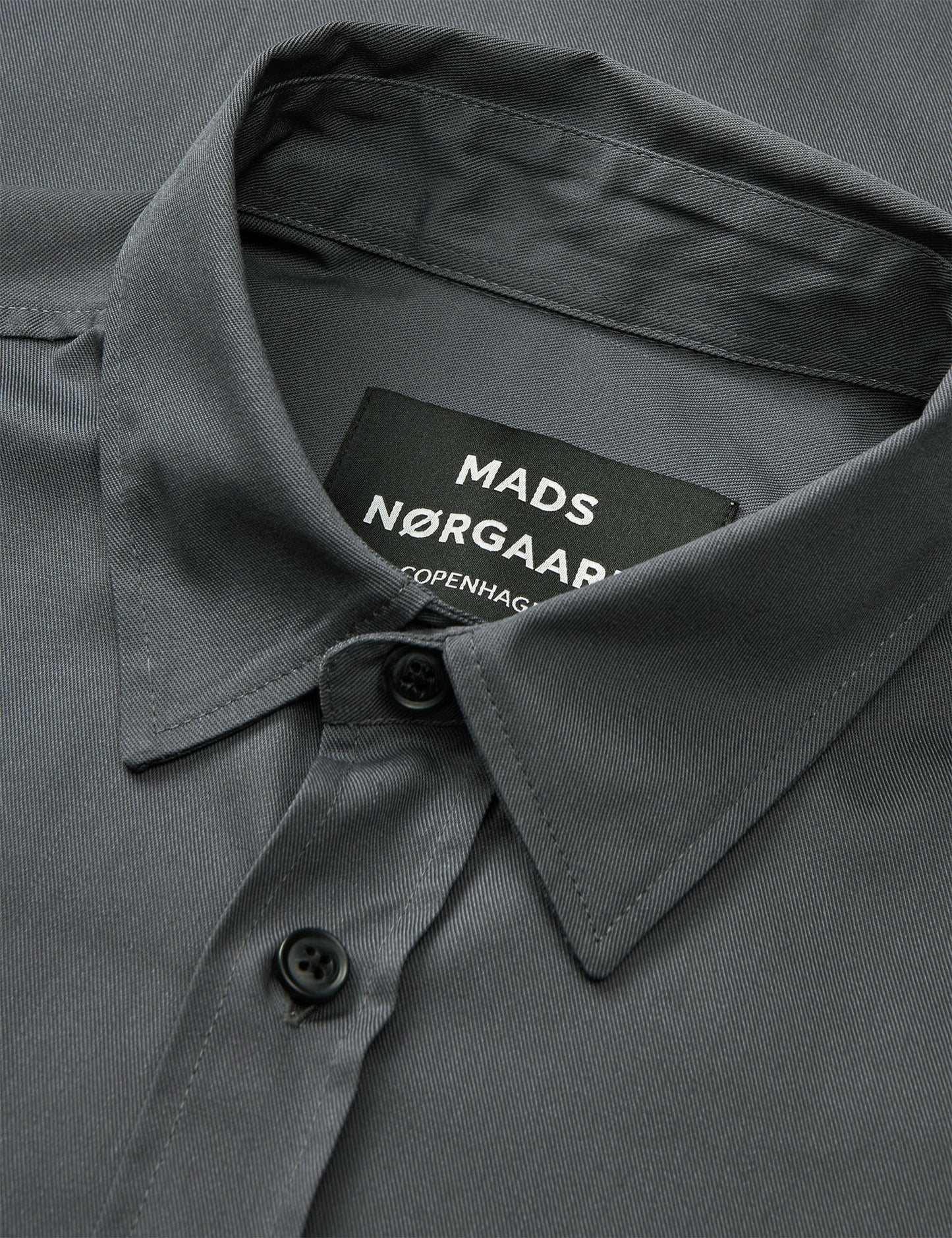 Narrow Twill Damon Shirt, Asphalt