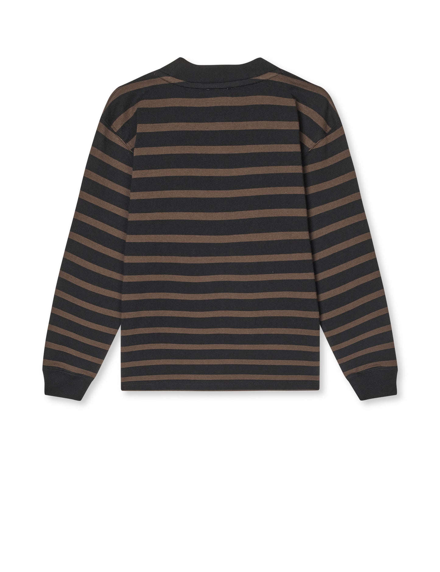 Cotton Jersey Stripe Carlito Tee LS, Black/Demitasse