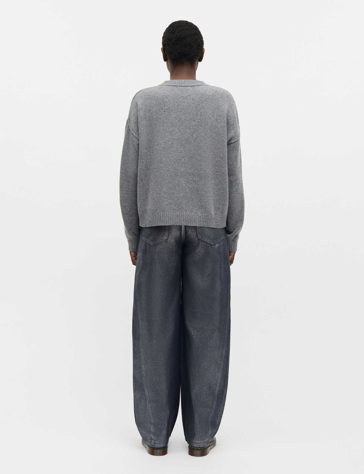 Yota Knit Tilona Sweater, Mid Grey Melange/Parisian Nigh