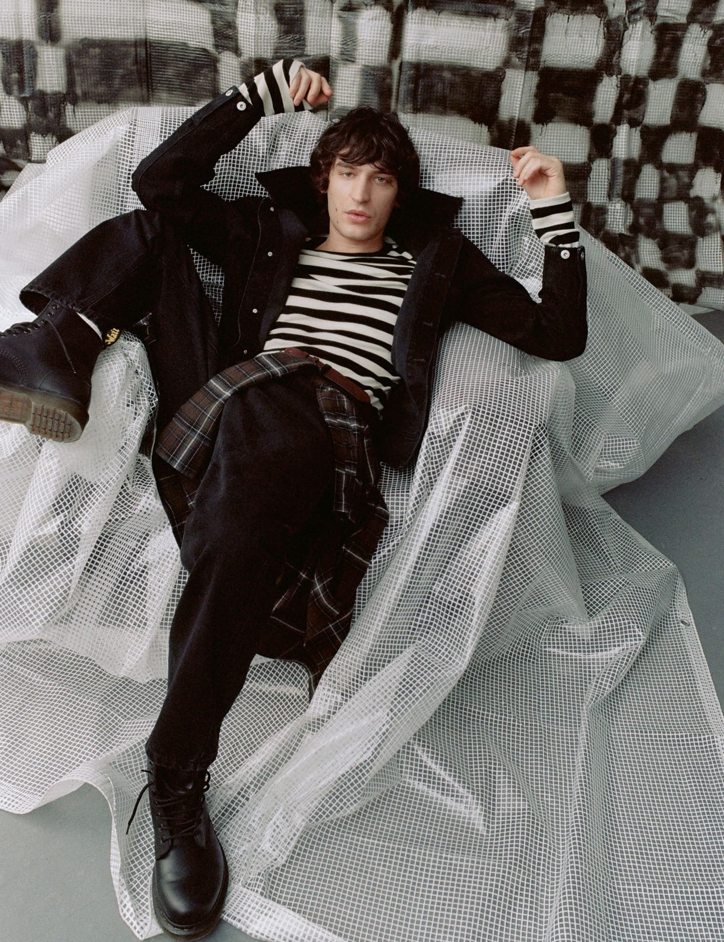 Fine Wool Tobias Knit, Black/Vanilla Ice