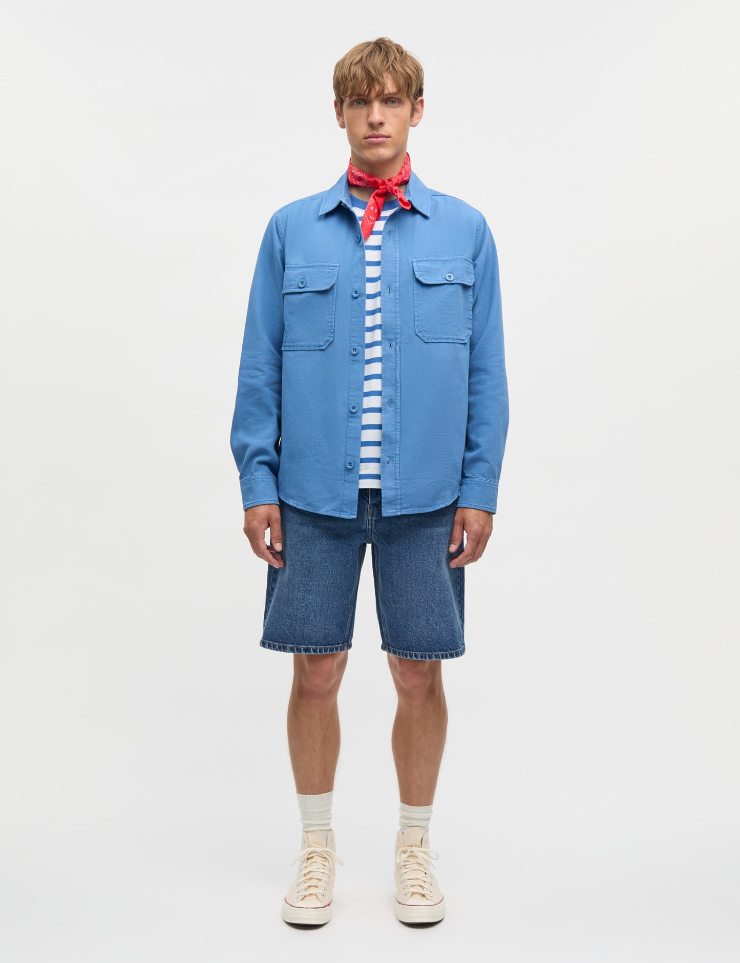 Soft Cotton Paisley Scarf Solid, Fiery Red