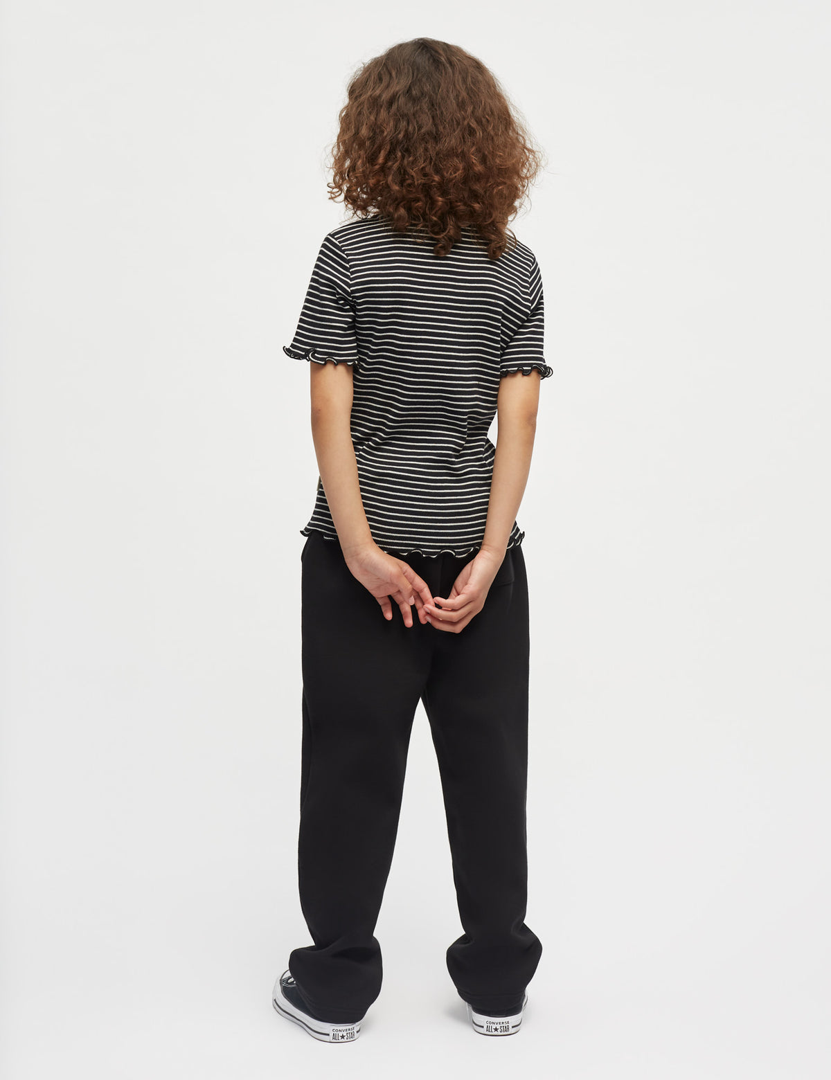 2x2 Cotton Stripe Tiki Tee, Black/Vanilla Ice
