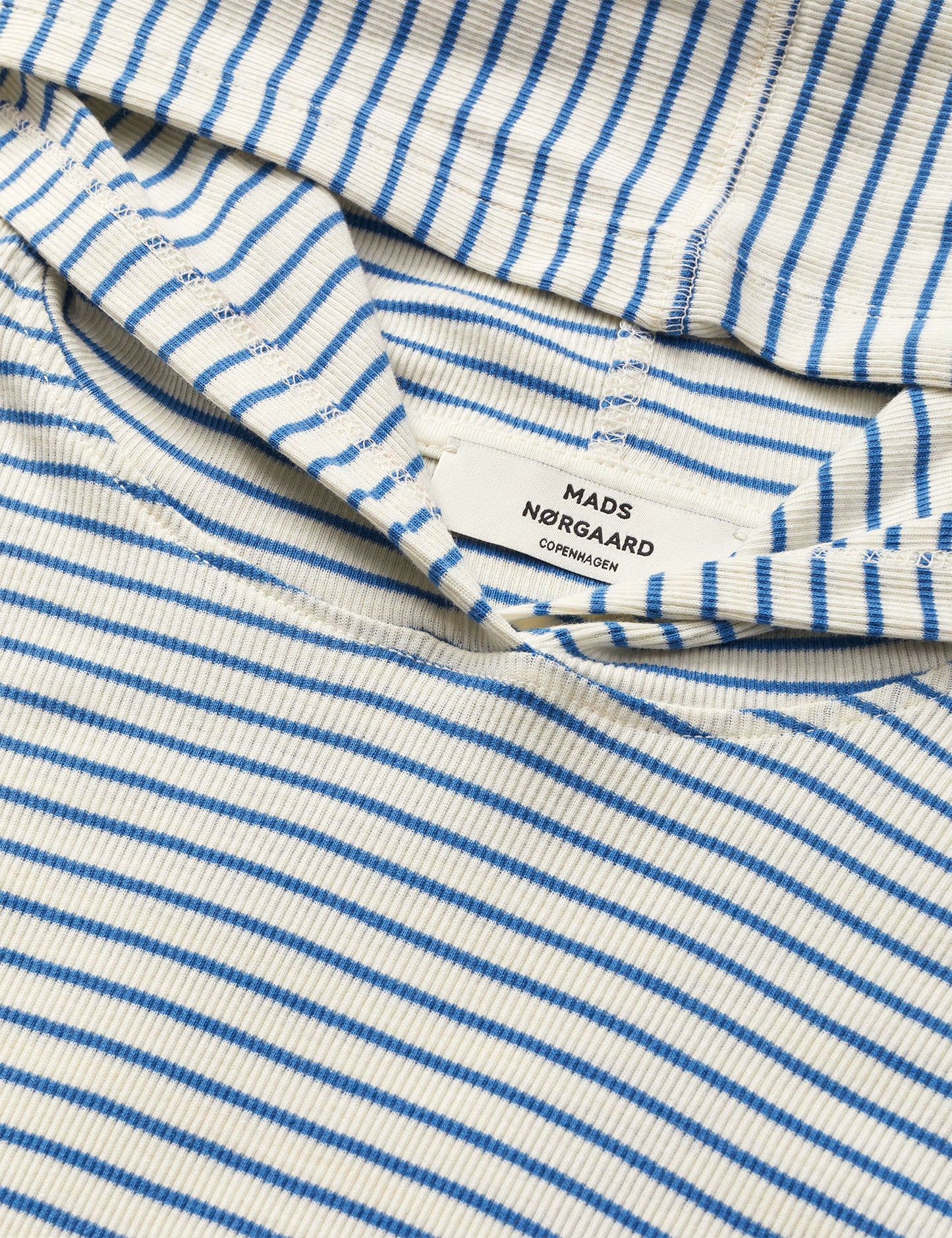 2x2 Cotton Stripe Tutti Hood, Vanilla Ice/Bright Cobalt