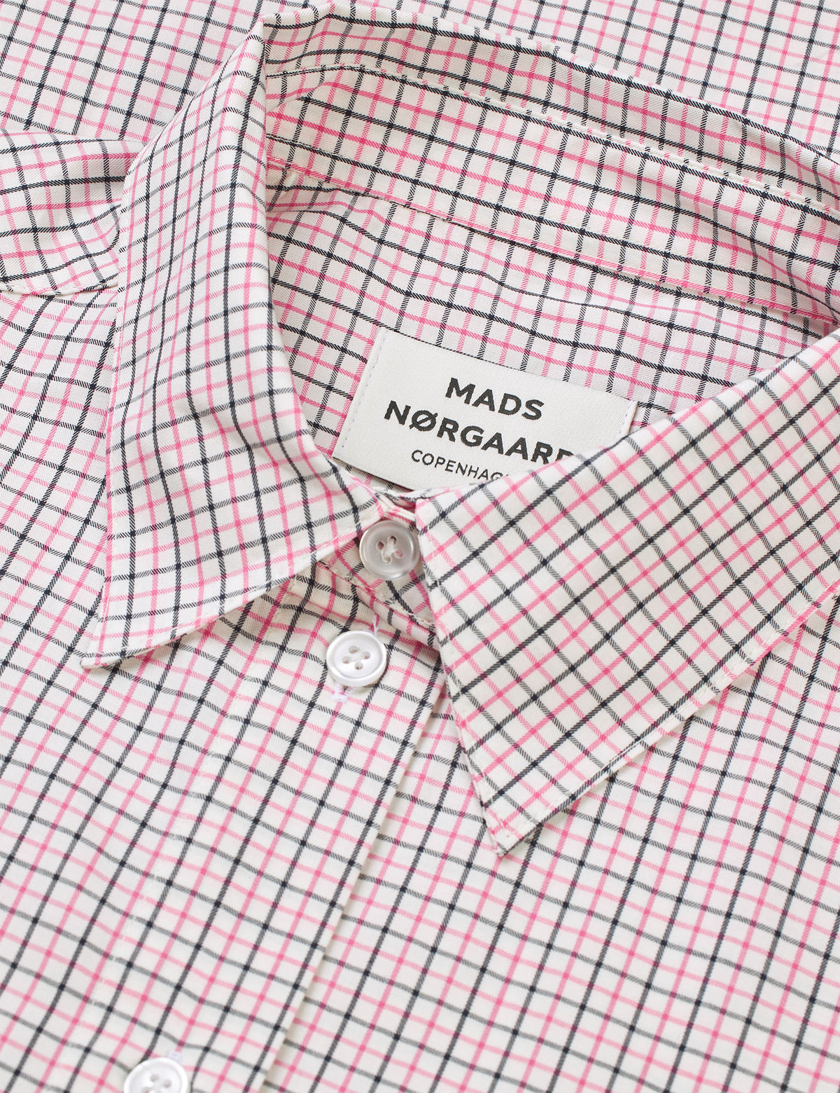 Ander Cotton Crelly Shirt, Check/Carmine Rose