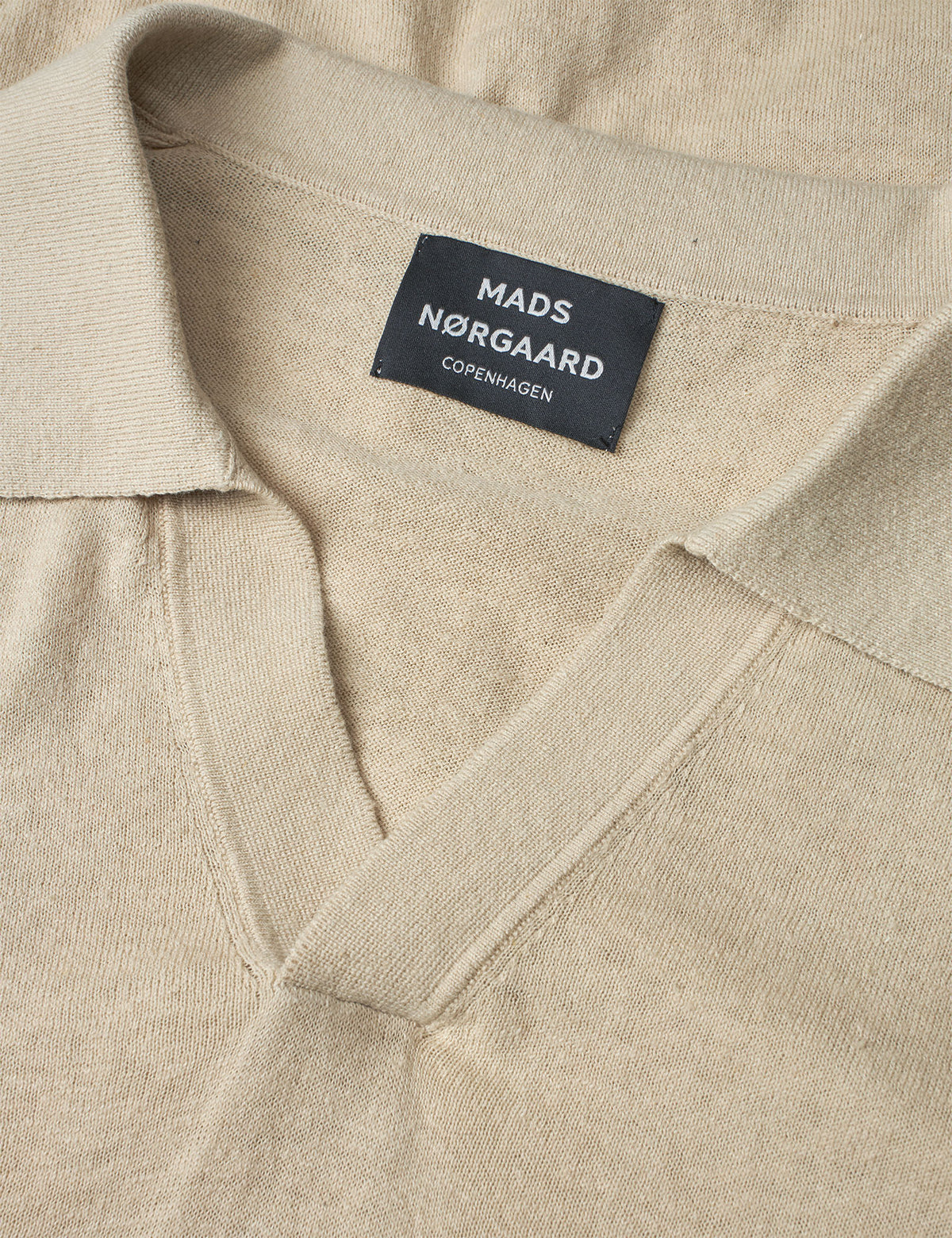 Cotton Lino Theo Polo LS Knit, Castle Wall