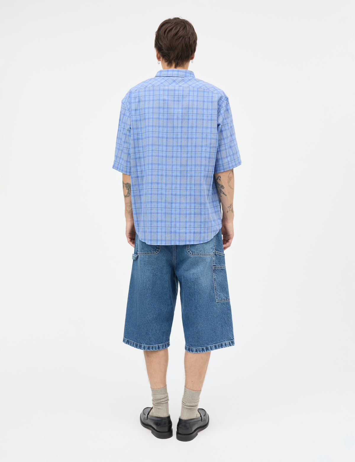 Arizona Denim James Shorts, Mid Blue Stone Wash