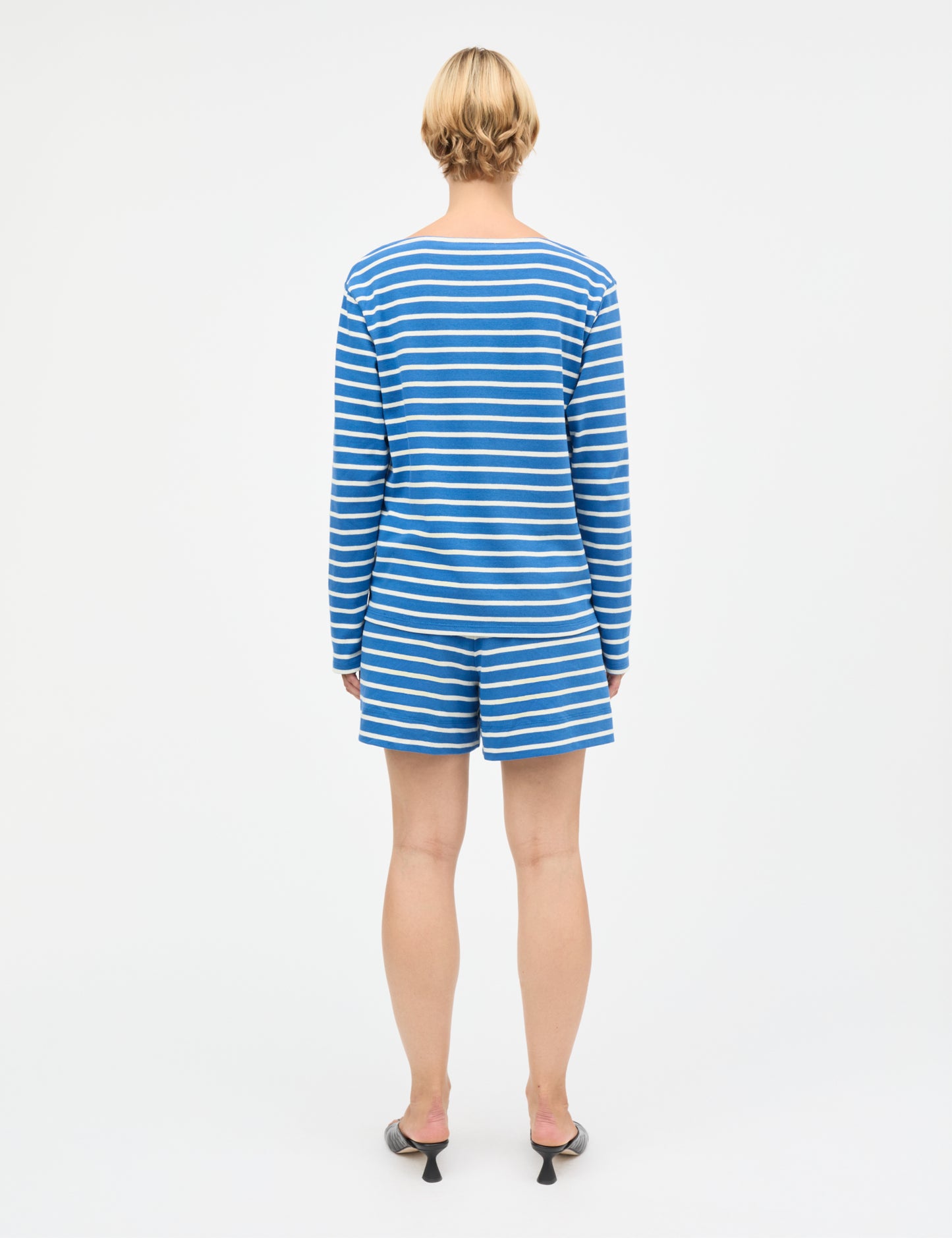 Pablo Gabi Tee LS, Vanilla Ice/Bright Cobalt