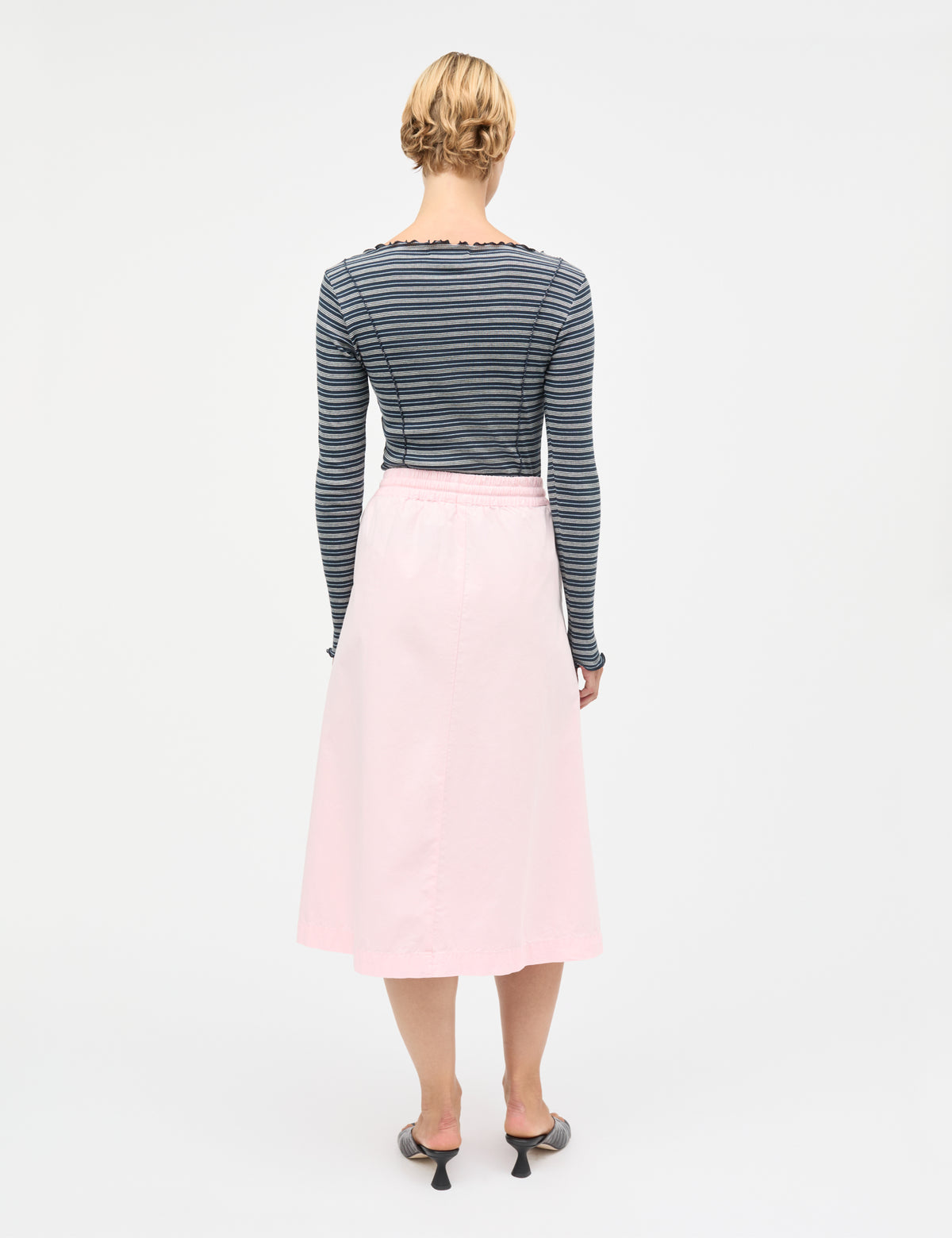 2x2 Cotton Stripe Siri Top, Sky Captain/Vanilla Ice/Cashme