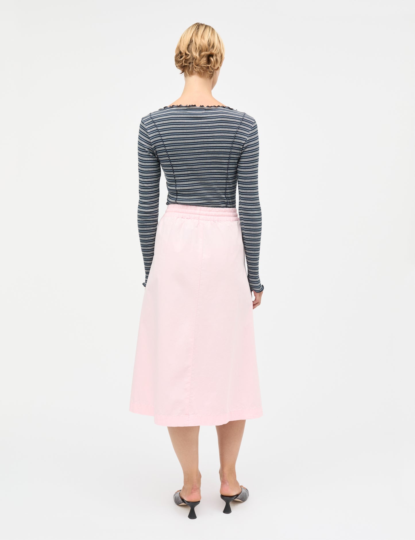 2x2 Cotton Stripe Siri Top, Sky Captain/Vanilla Ice/Cashme