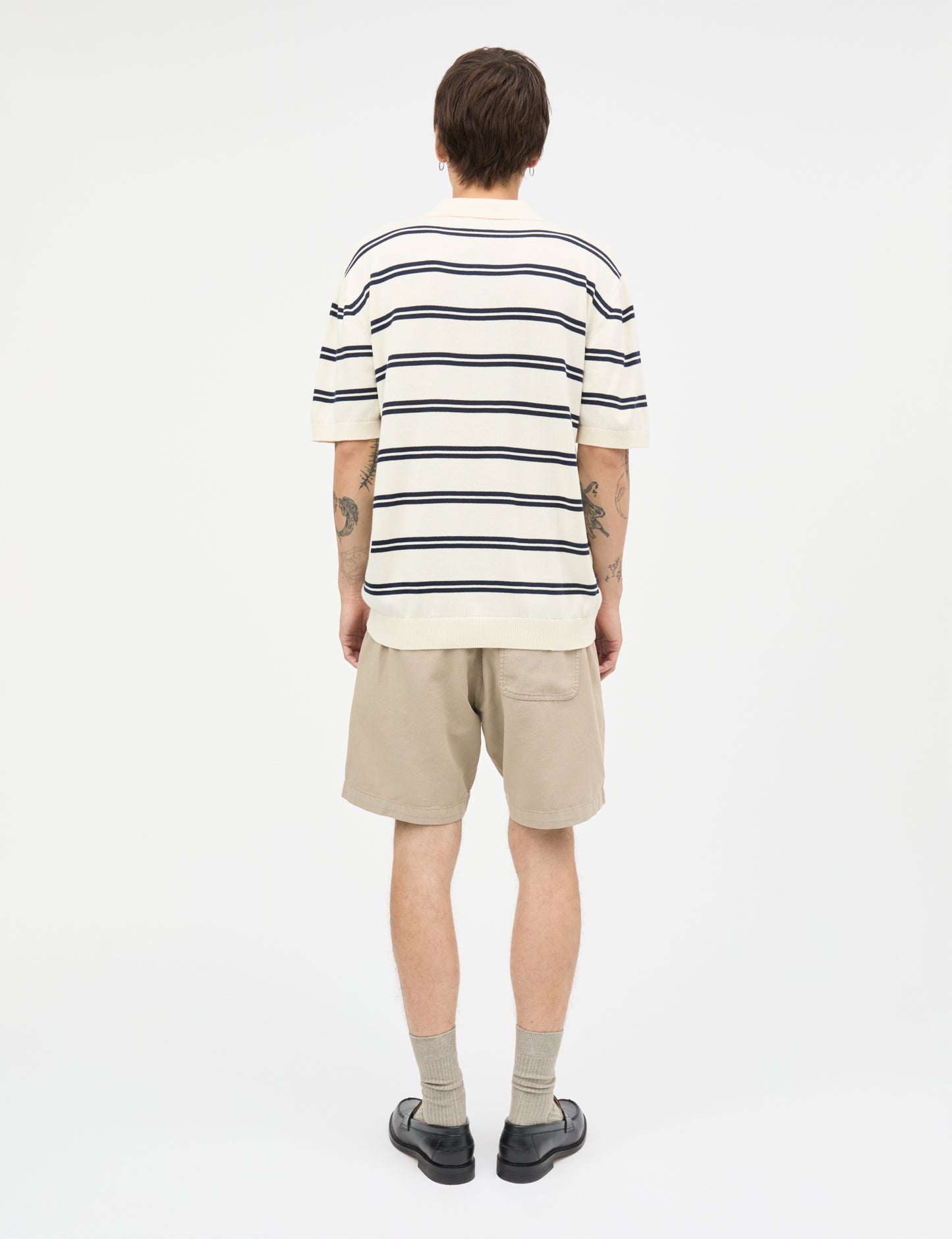 Tight Cotton Tristan Knit SS ST., Vanilla Ice/Sky Captain