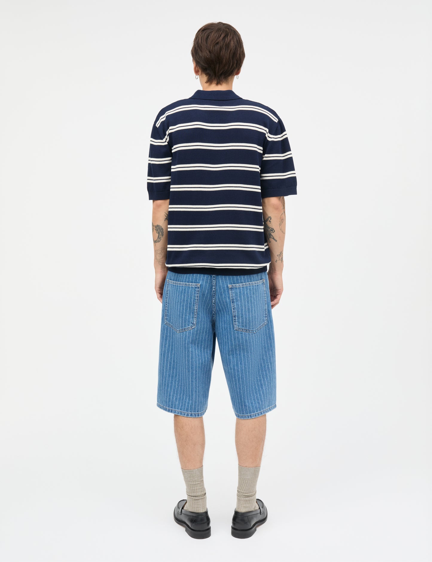 Tight Cotton Tristan Knit SS ST., Sky Captain/Vanilla Ice