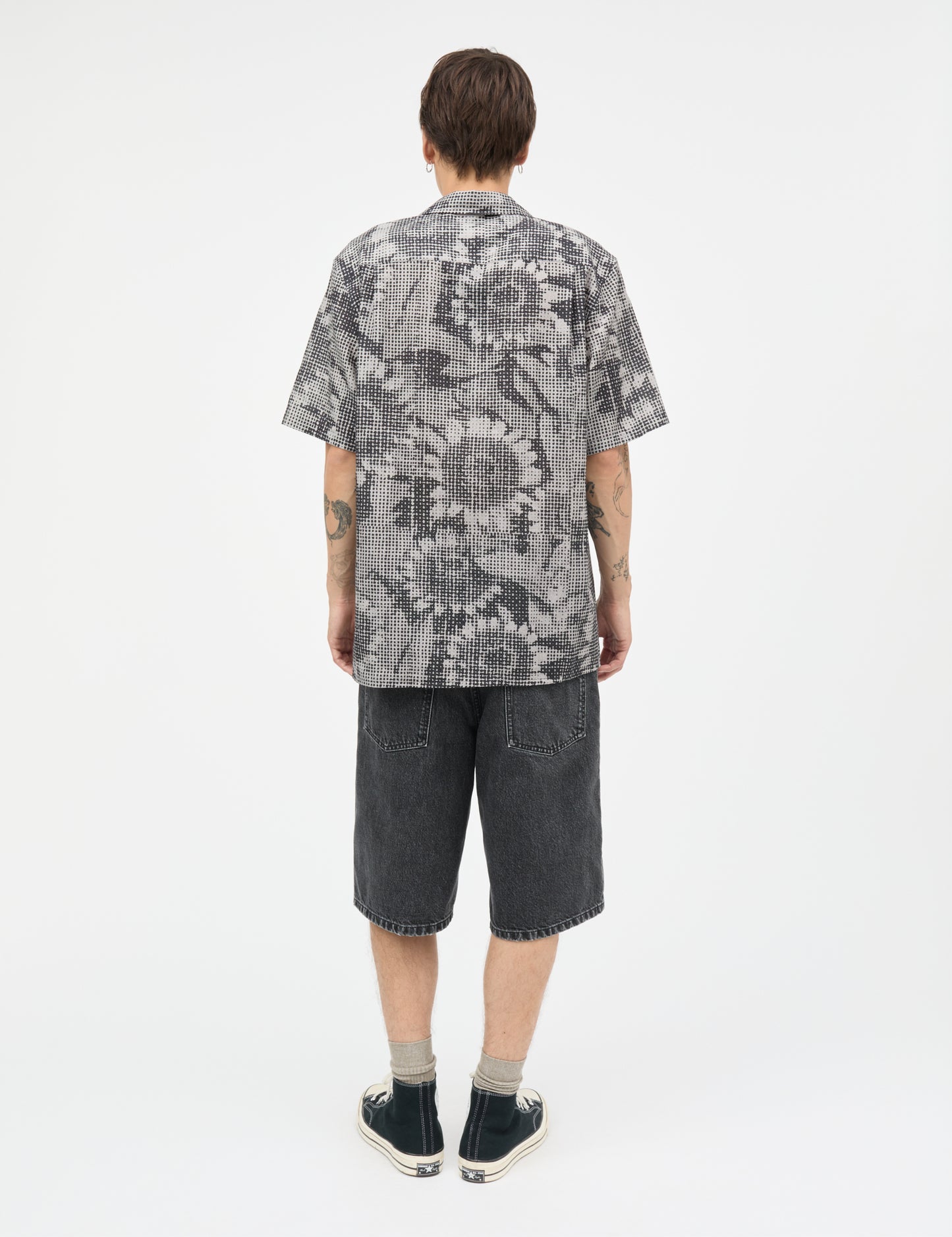 Cotton Linen Kenji AOP Shirt SS, Plaza Taupe/Sky Captain AOP