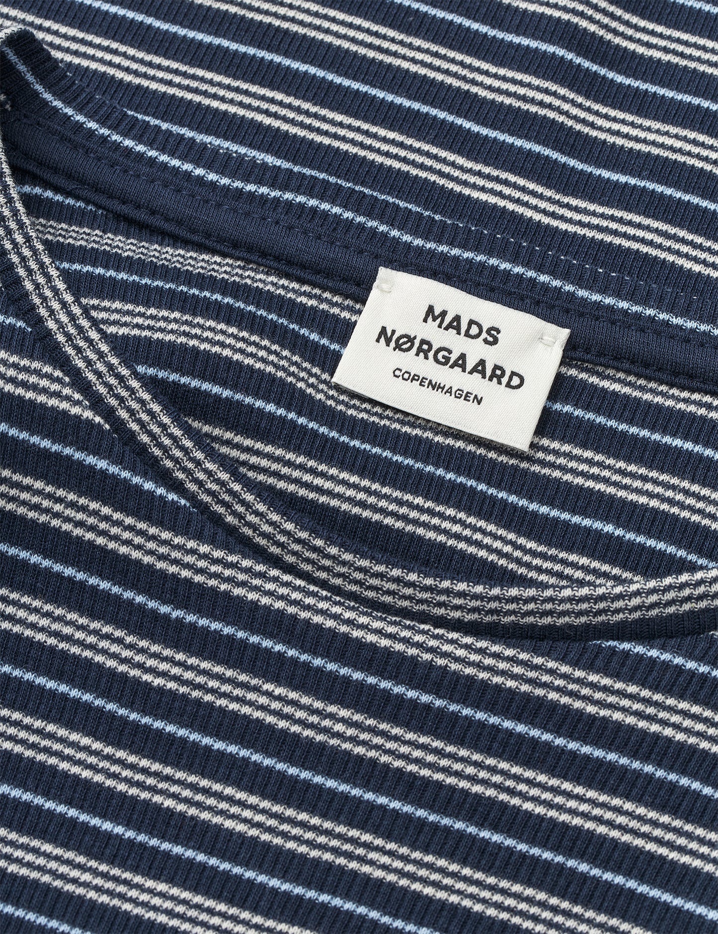 2x2 Cotton Stripe Stripe Tuviana Tee, Sky Captain/Vanilla Ice/Cashme