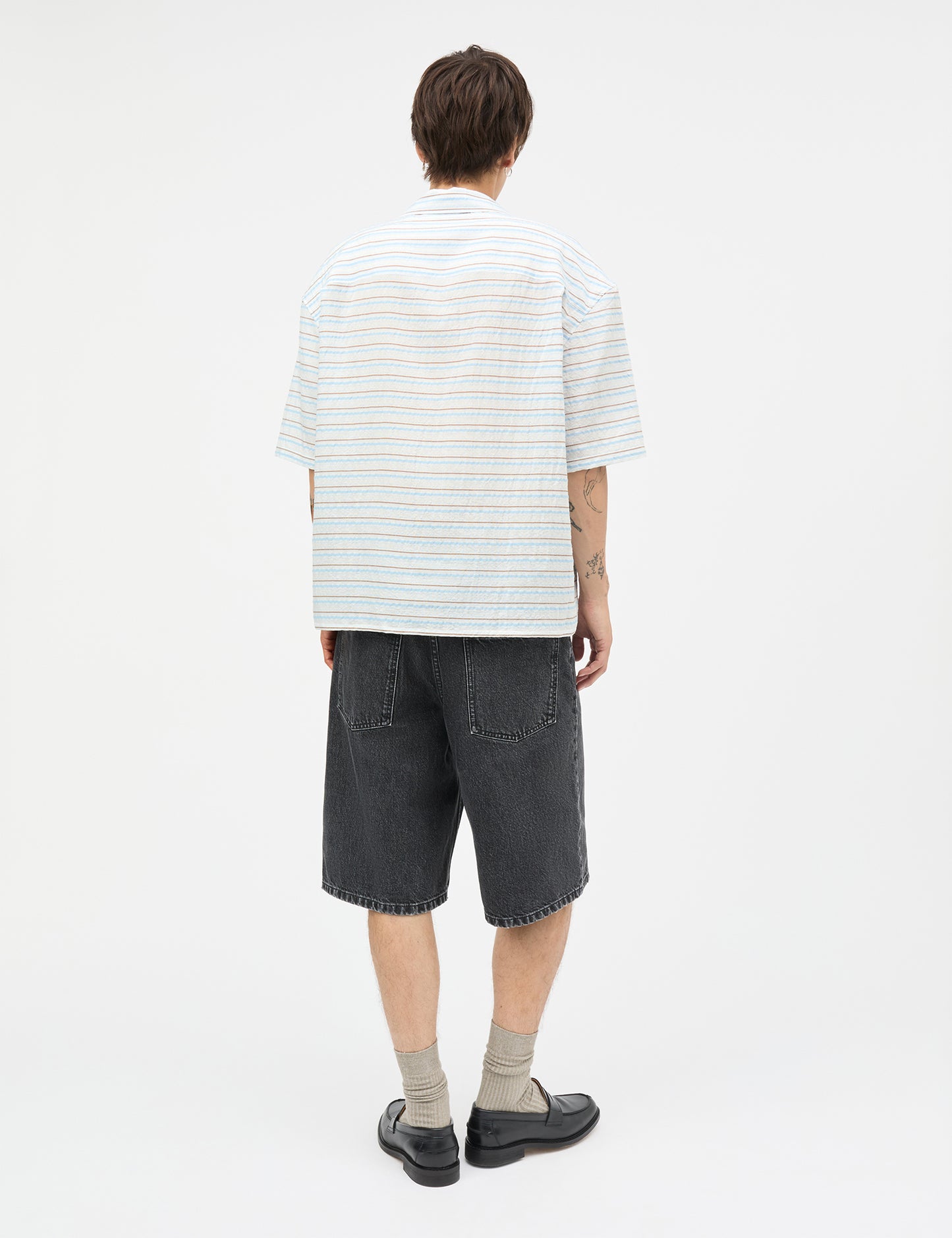 Stelo Resort Big Shirt, White/Cashmere Blue/Plaza Taup