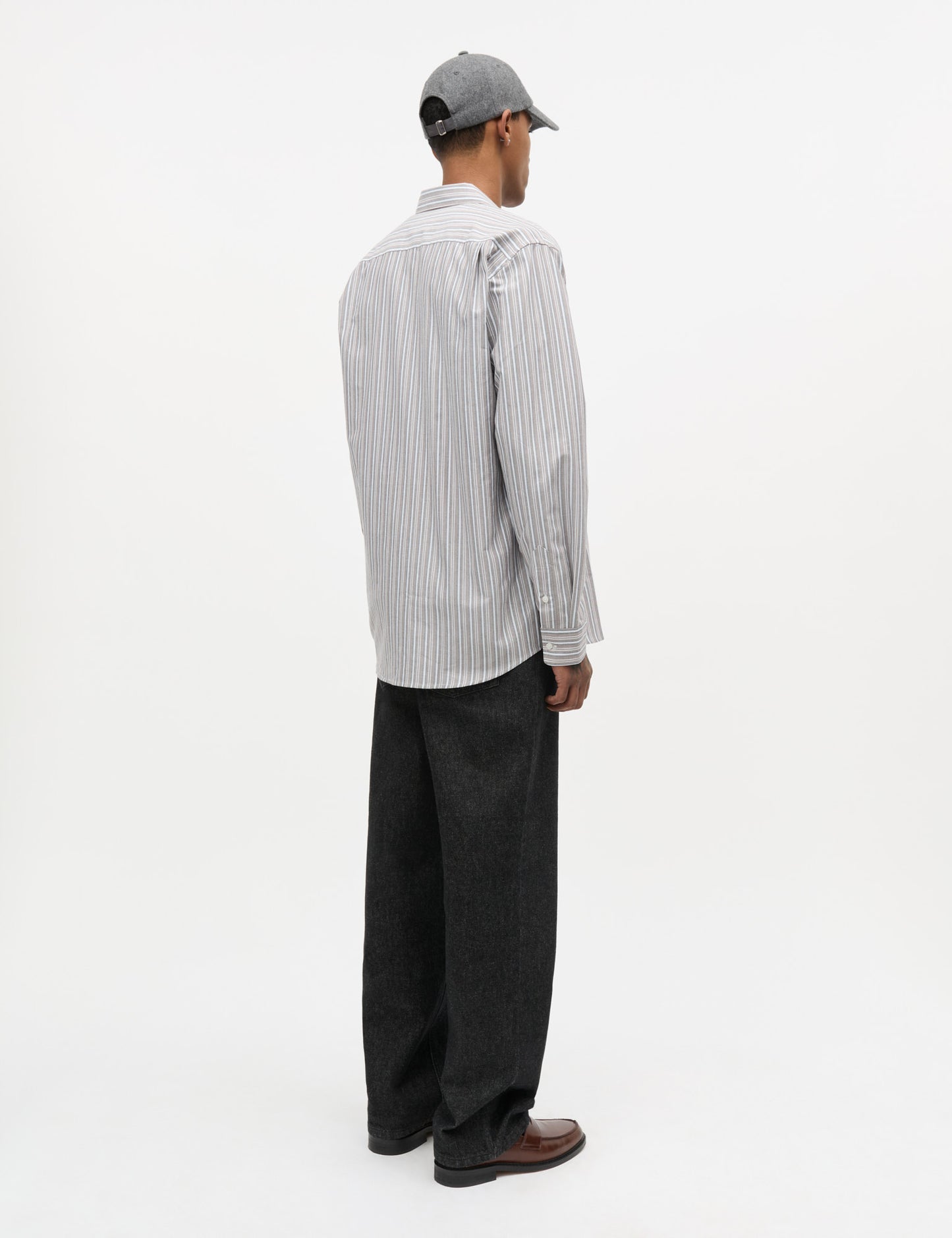Oxford Sune Stripe Shirt BD FAV, Cocoa/Sky Captain