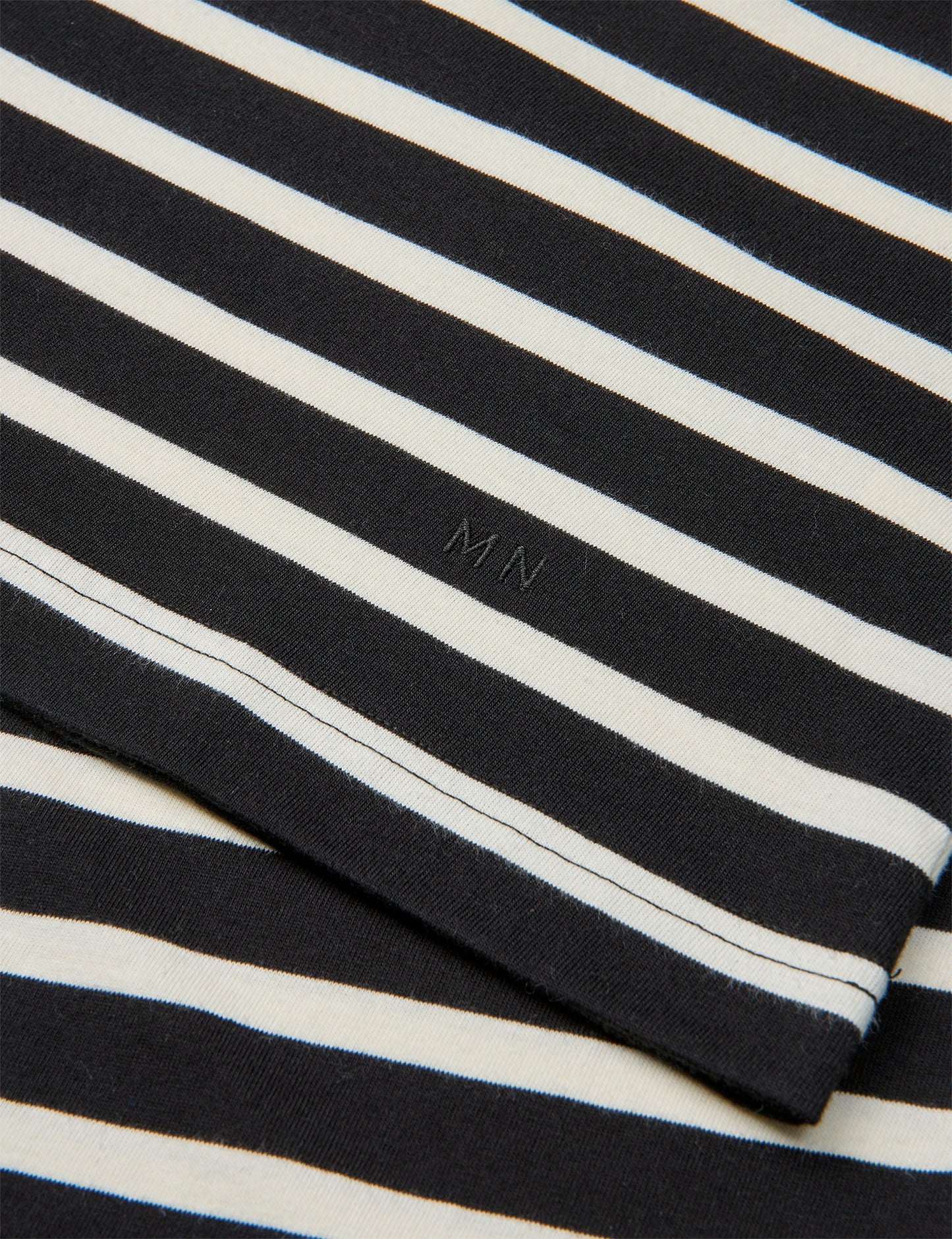 Cotton Jersey Stripe Frode Tee, Black/Vanilla Ice