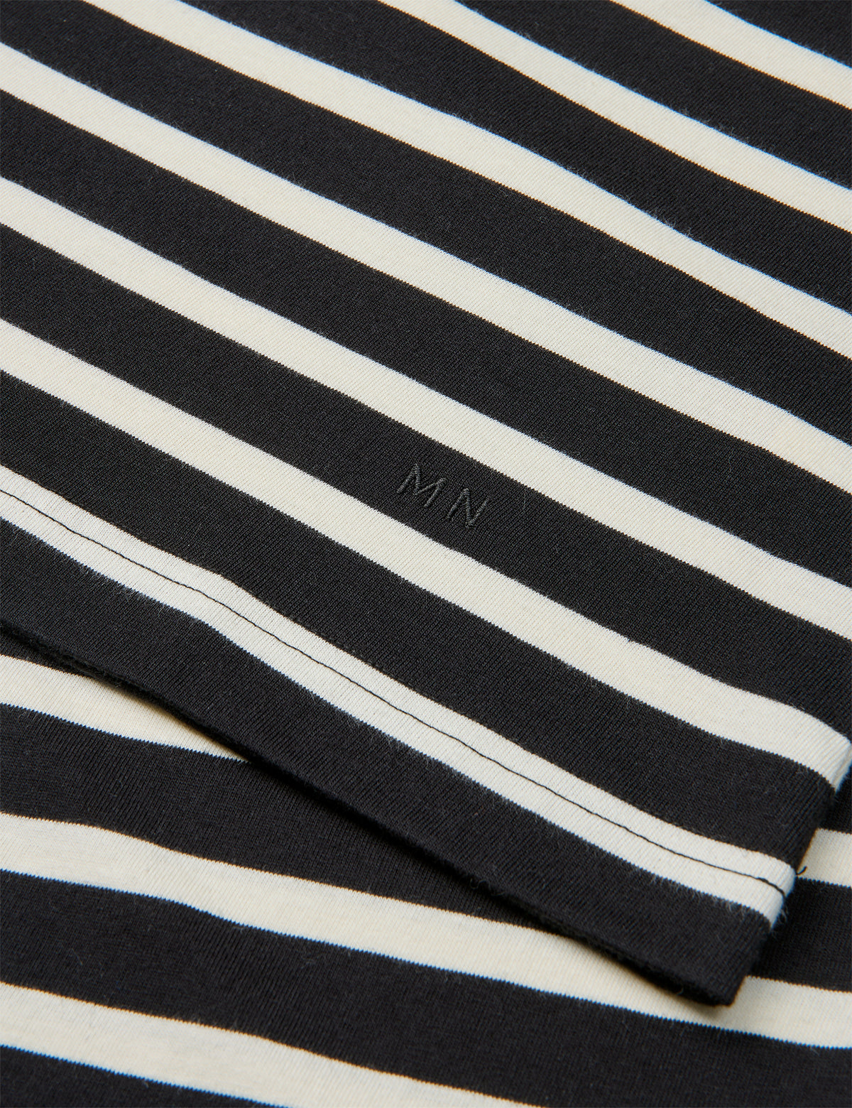 Cotton Jersey Stripe Frode Tee, Black/Vanilla Ice