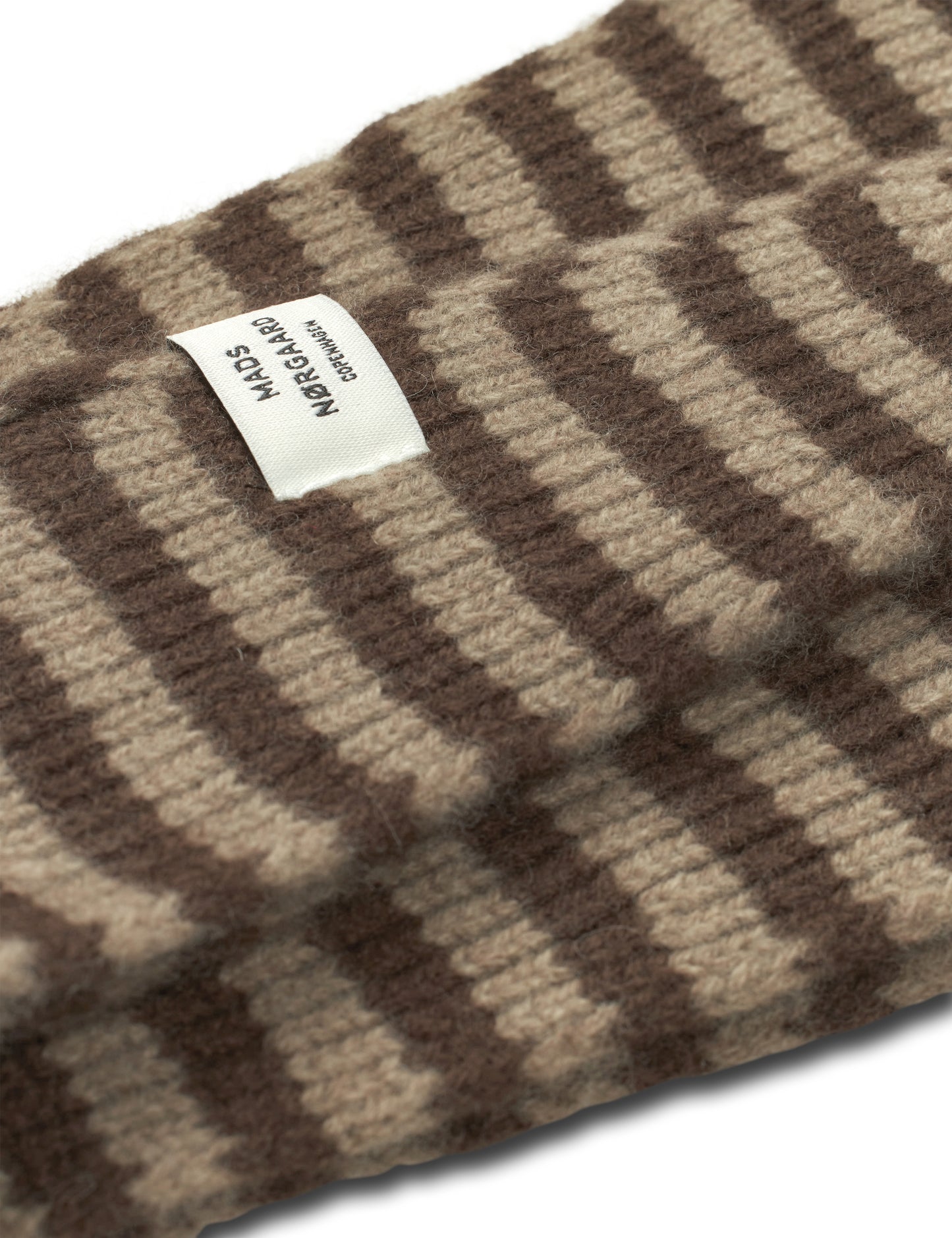 One Wool Momo Stripe scarf, Demitasse/Roasted Cashew