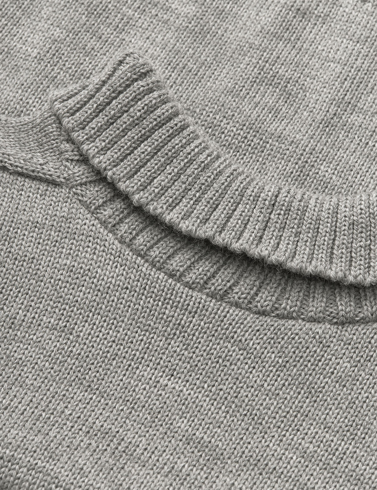 Wool Berthe Turtleneck Sweater, Mid Grey Melange