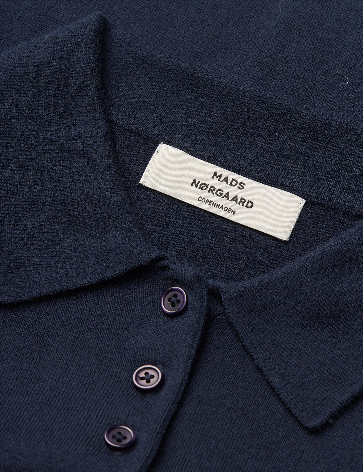 Fine Merino Rosa Polo Knit, Sky Captain