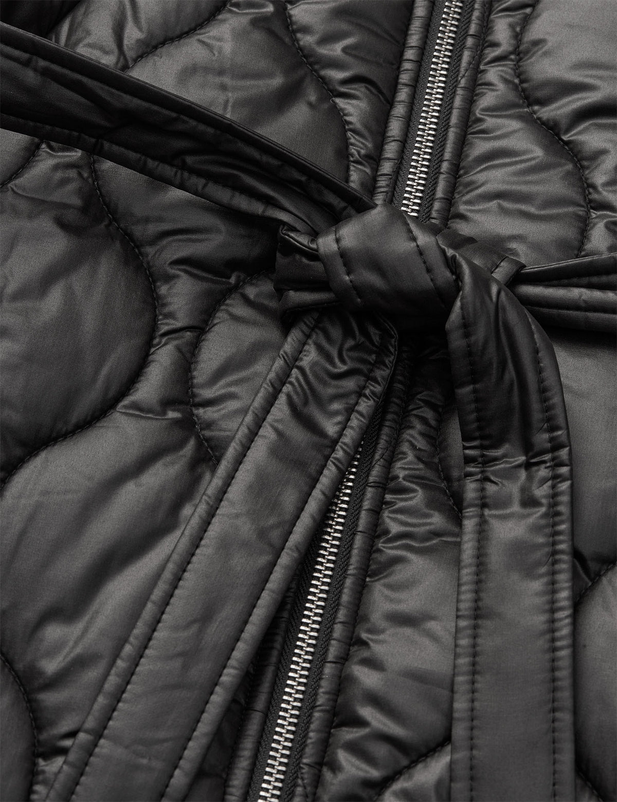 Shiny Ripstop Lizzo Coat, Black