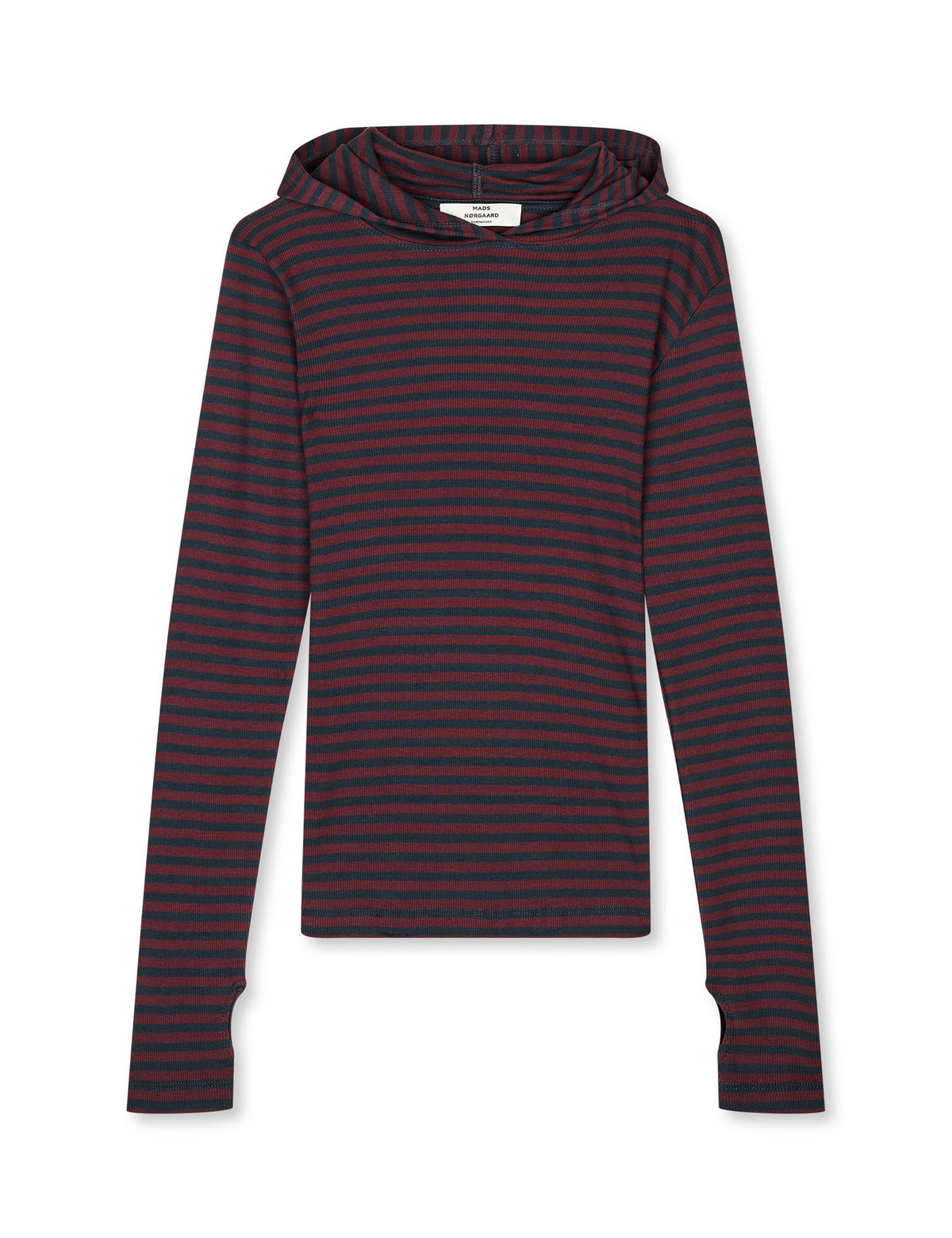 2x2 Cotton Stripe Tutti Hood, Sky Captain/Winetasting
