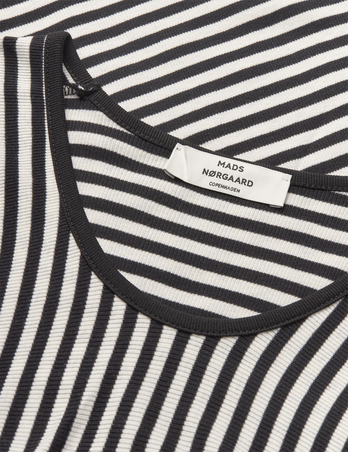 2x2 Cotton Stripe Severa Dress, Black/Vanilla Ice