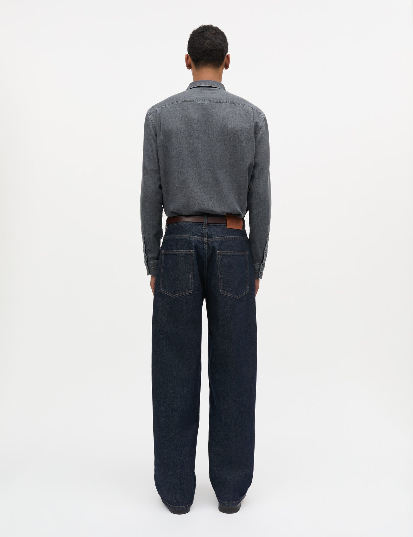 Sky Denim Sune Shirt, Mid Black Wash