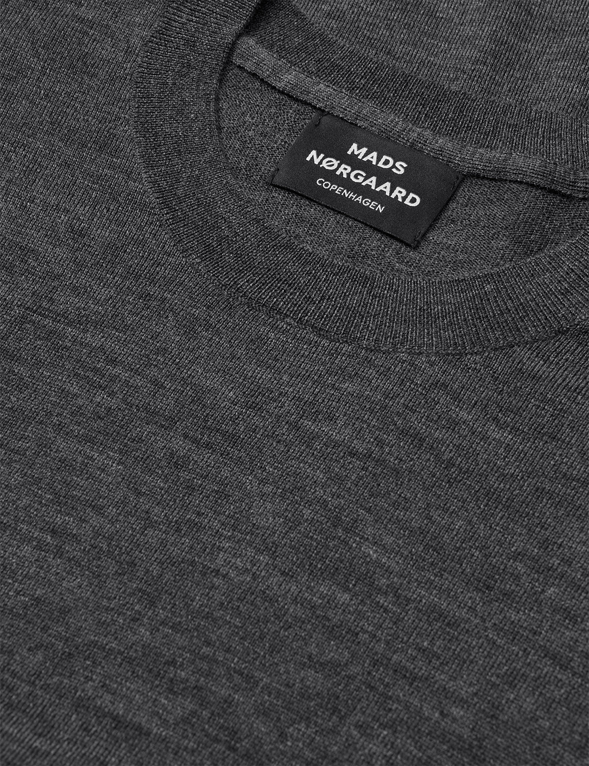 Merino Wool Contrast Jules Knit, Charcoal Melange