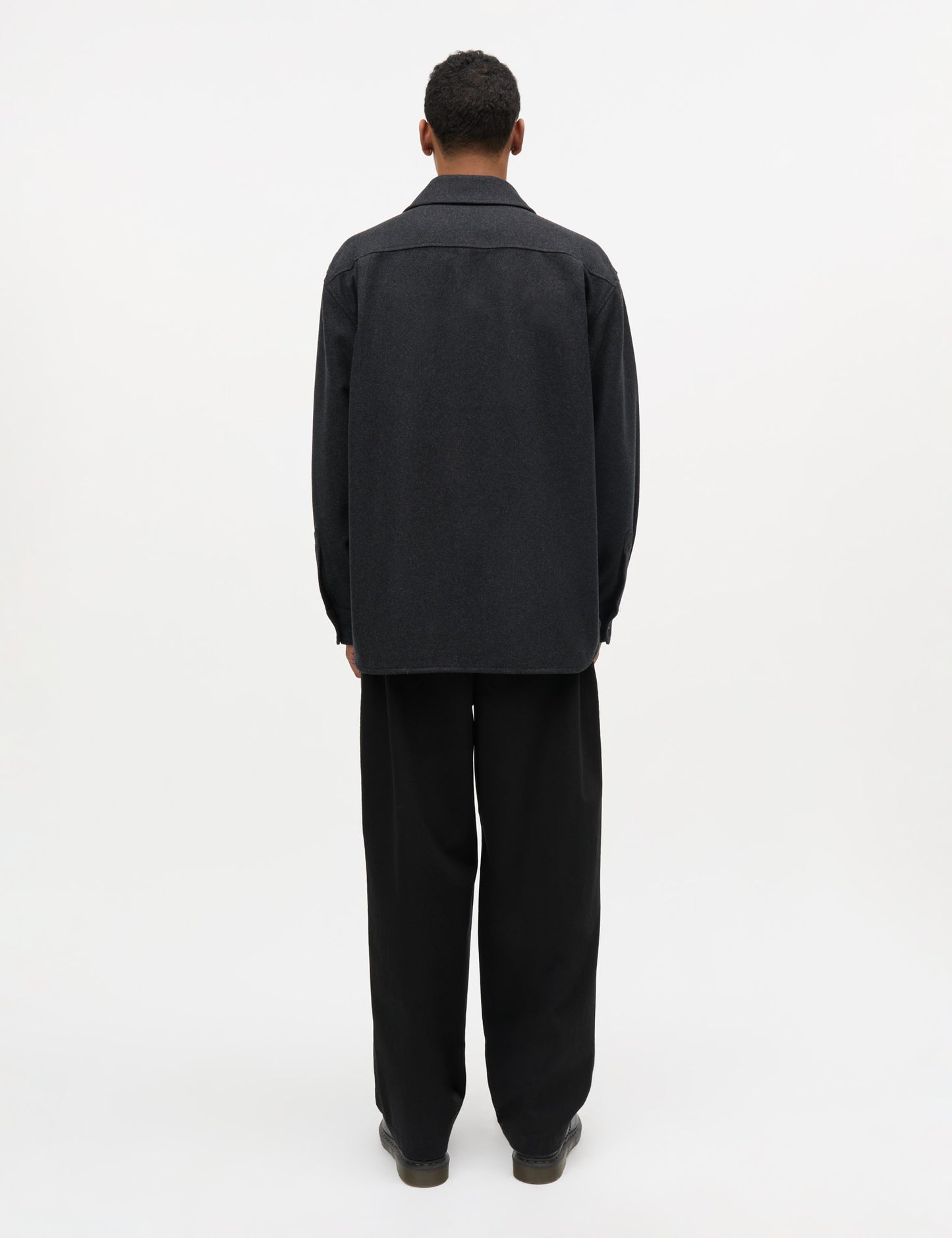 Felted Wool August Work Shirt, Charcoal Melange