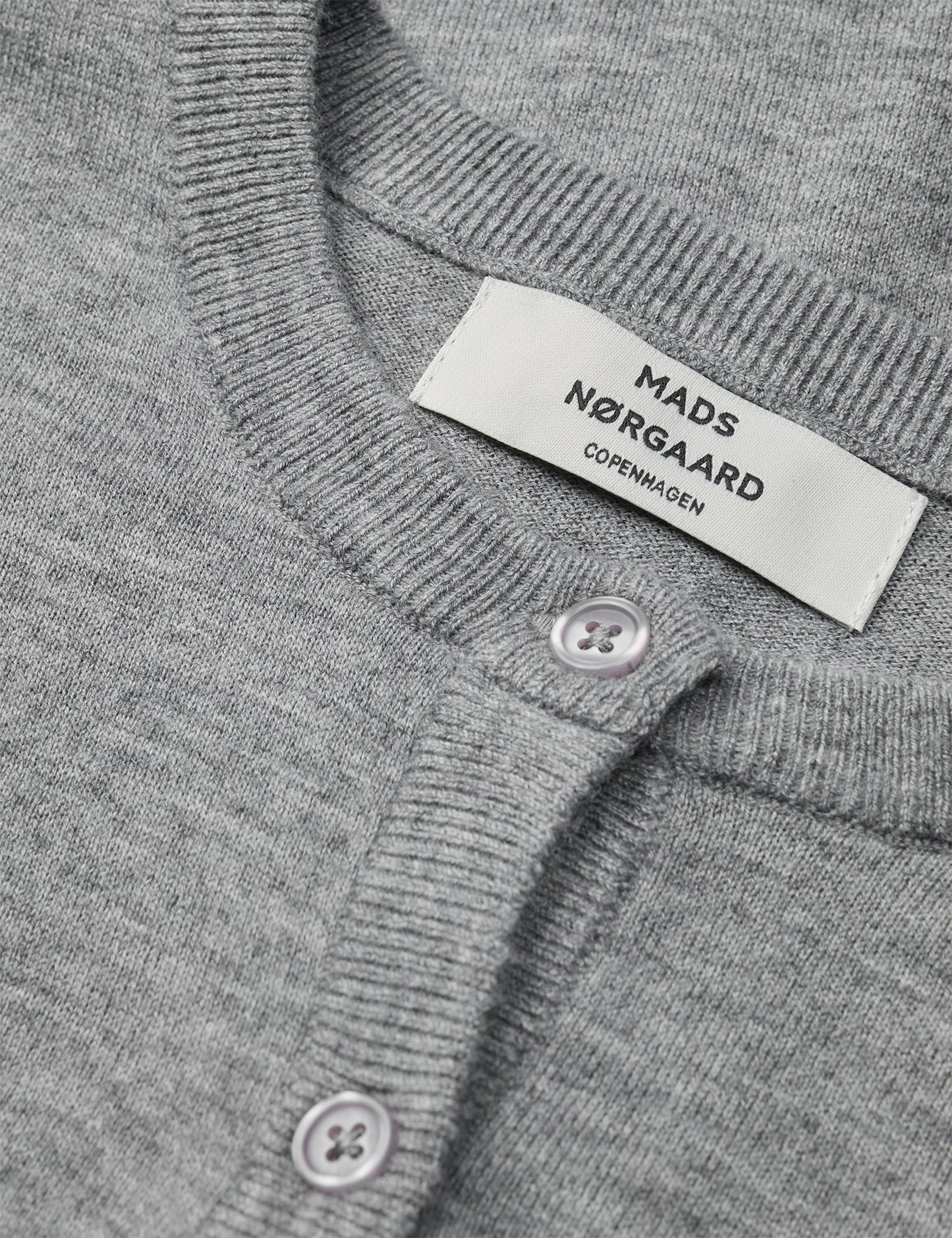 Fine Merino Charlie Knit, Mid Grey Melange
