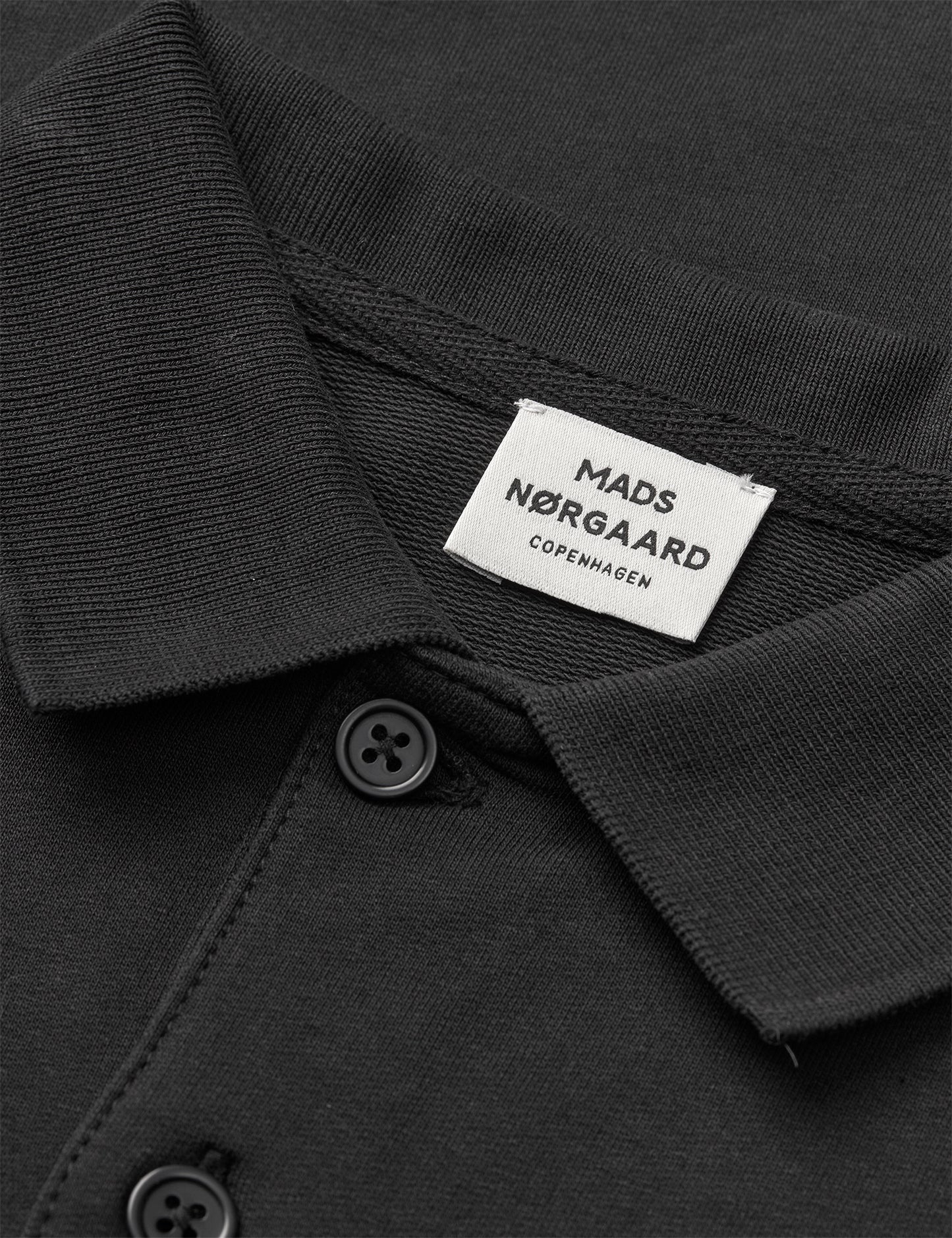 Light Terry Jan Polo L/S, Black