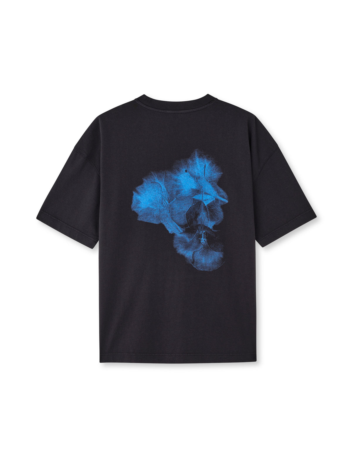 Open-End Dye Big Flower Tee, Black