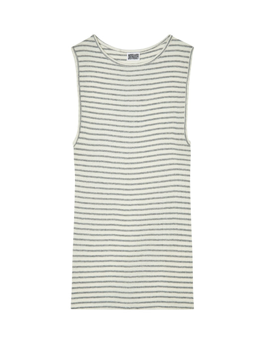 NPS Tank Top NPS Stripe, Ecru/Light Grey