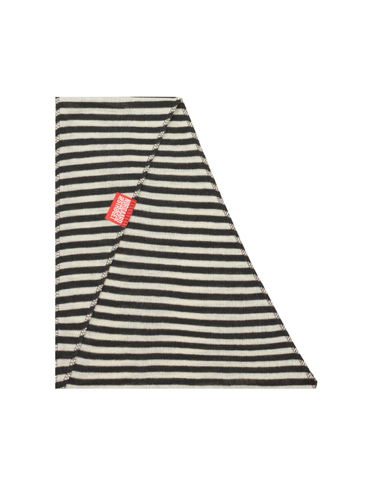 NPS Scarf Triangle Wool, Black/Ecru Stripe