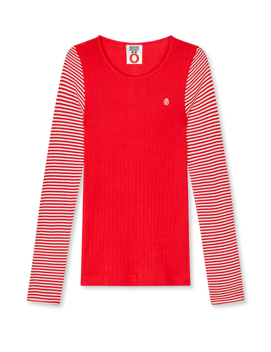 NPS Öhouse Cropped Tee, Red/Ecru